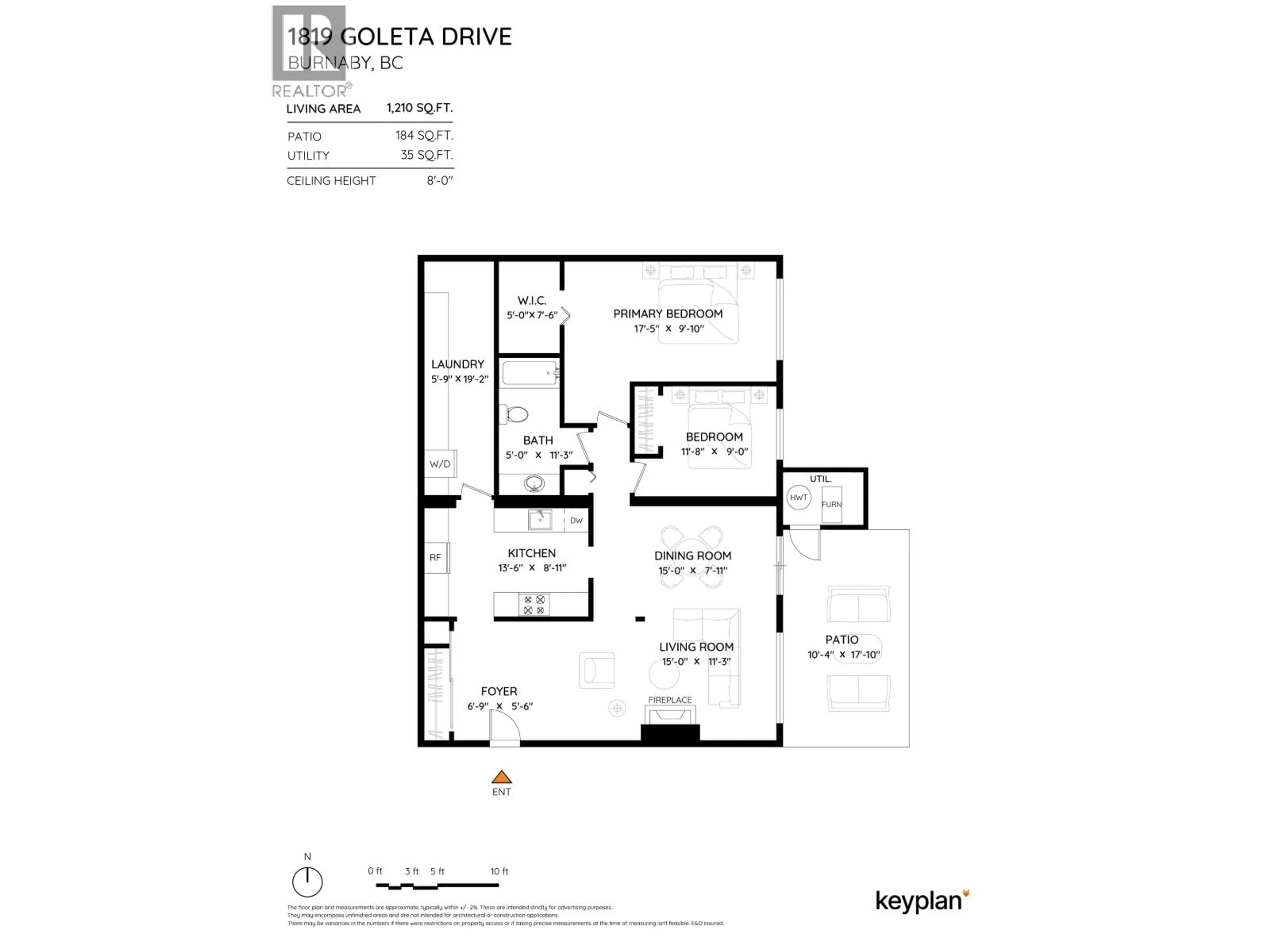 Floor plan for 1819 GOLETA DRIVE, Burnaby British Columbia V5A1P6