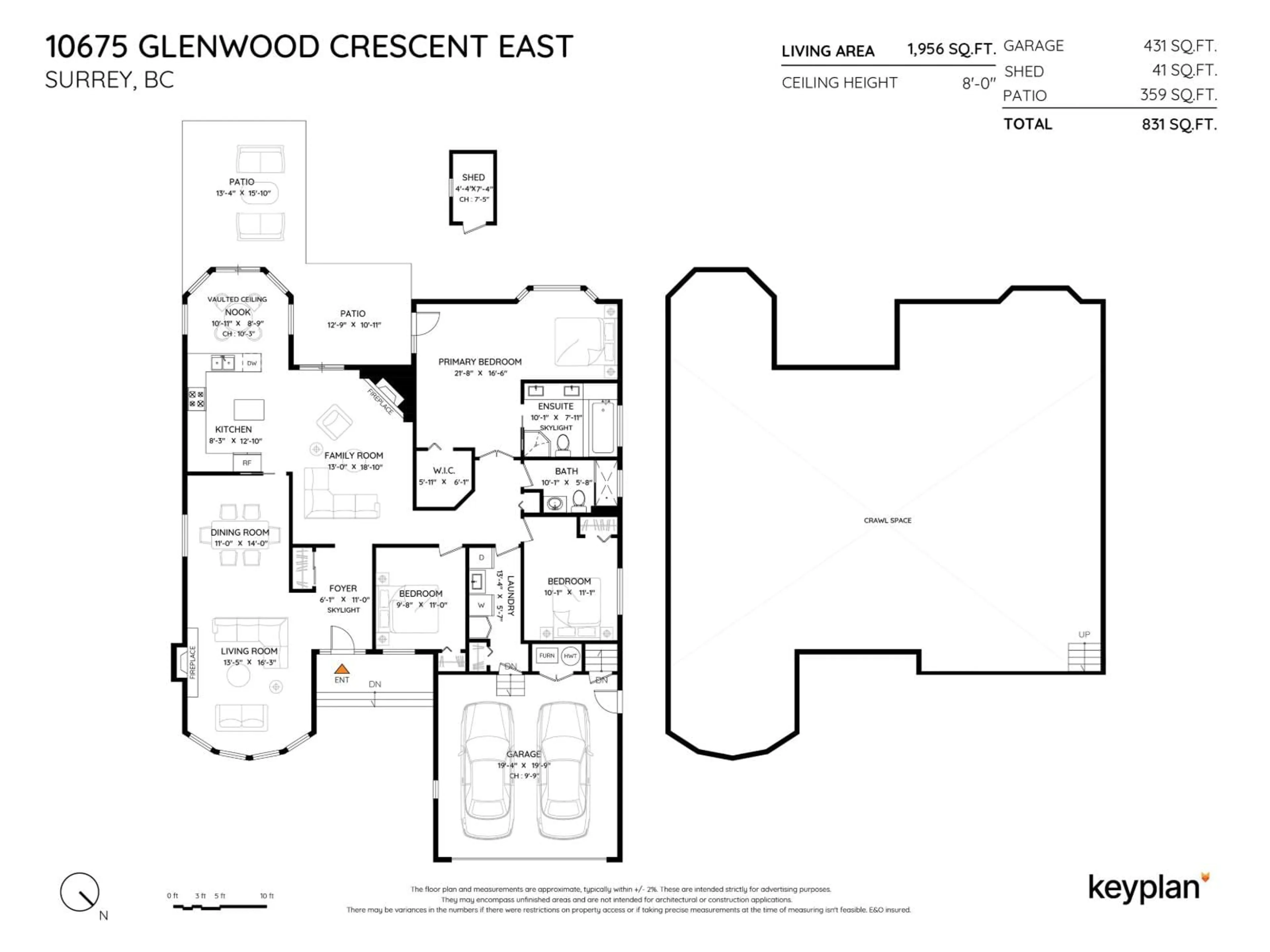 Floor plan for 10675 GLENWOOD CRESCENT, Surrey British Columbia V4N1W1