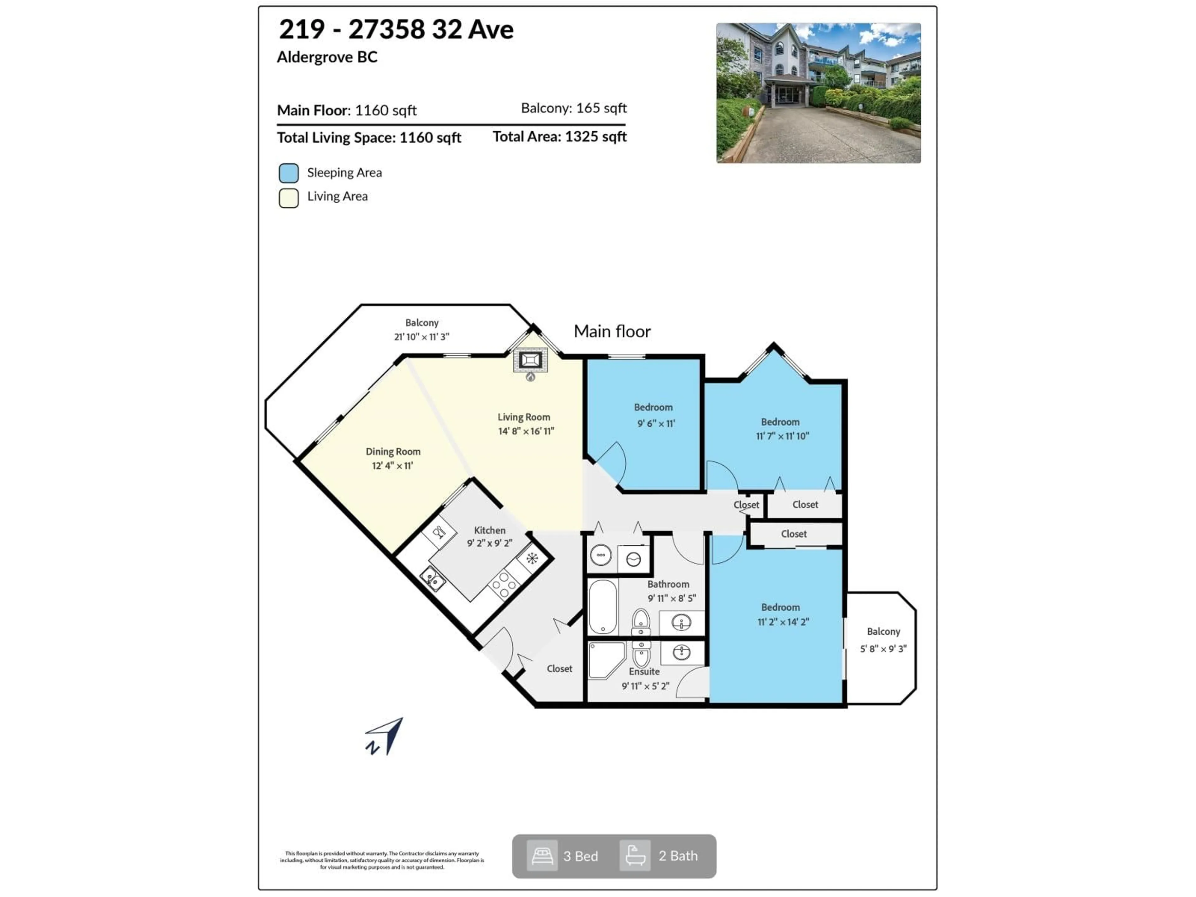 Floor plan for 219 - 27358 32 AVENUE, Langley British Columbia V4W3M5