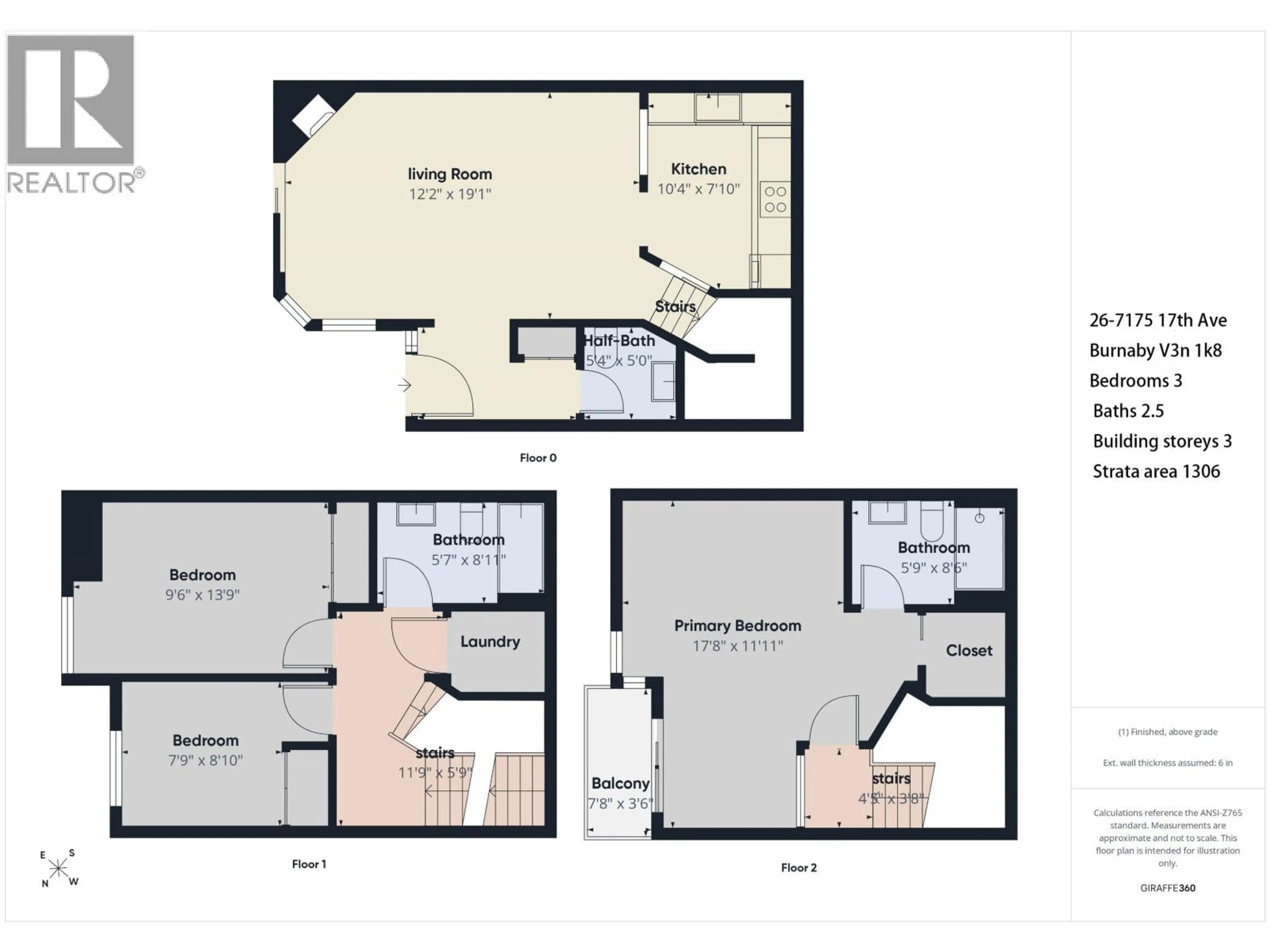 Floor plan for 26 - 7175 17TH AVENUE, Burnaby British Columbia V3N1K8