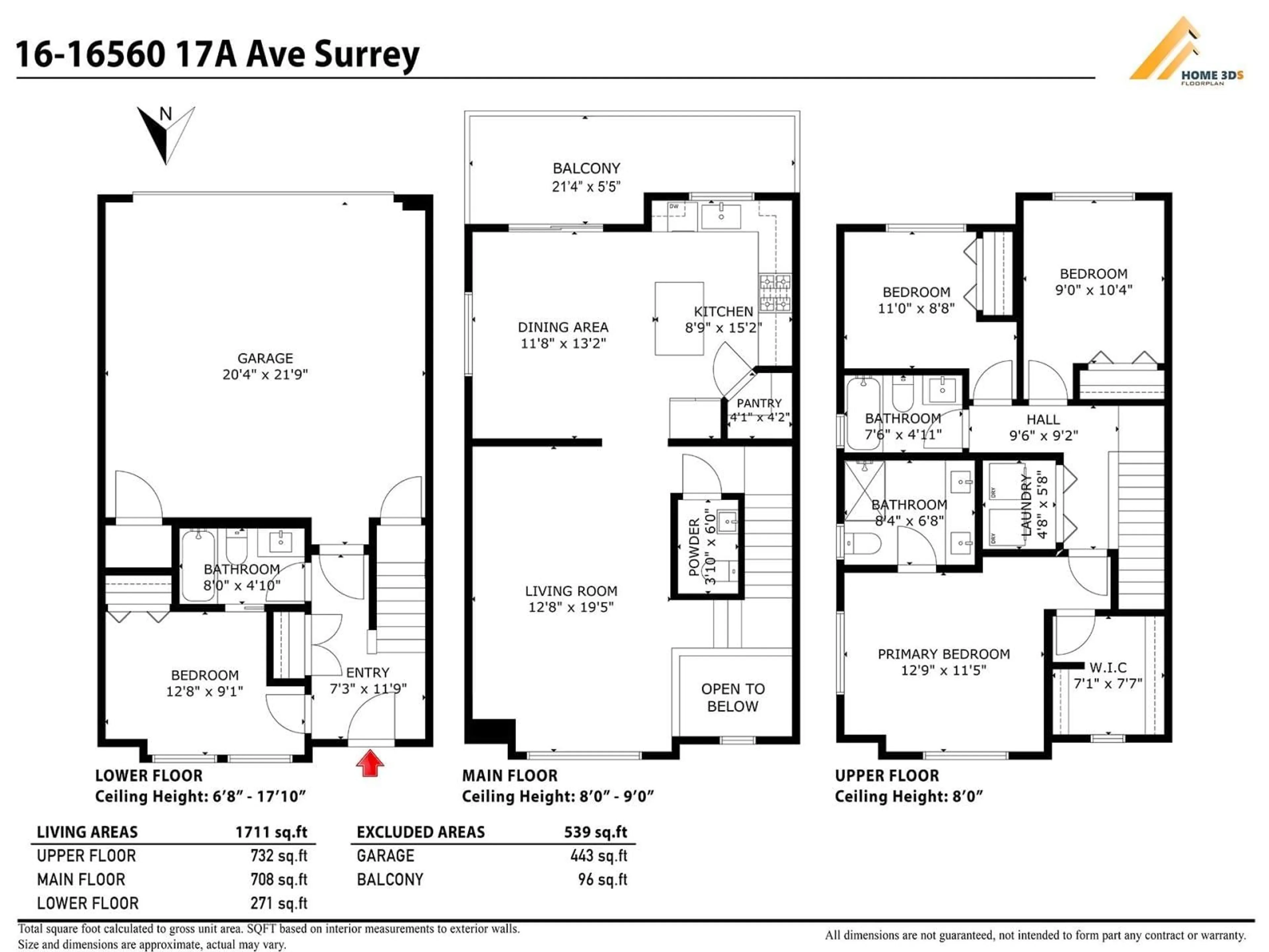 Floor plan for 16 - 16560 17A AVENUE, Surrey British Columbia V3Z1J3