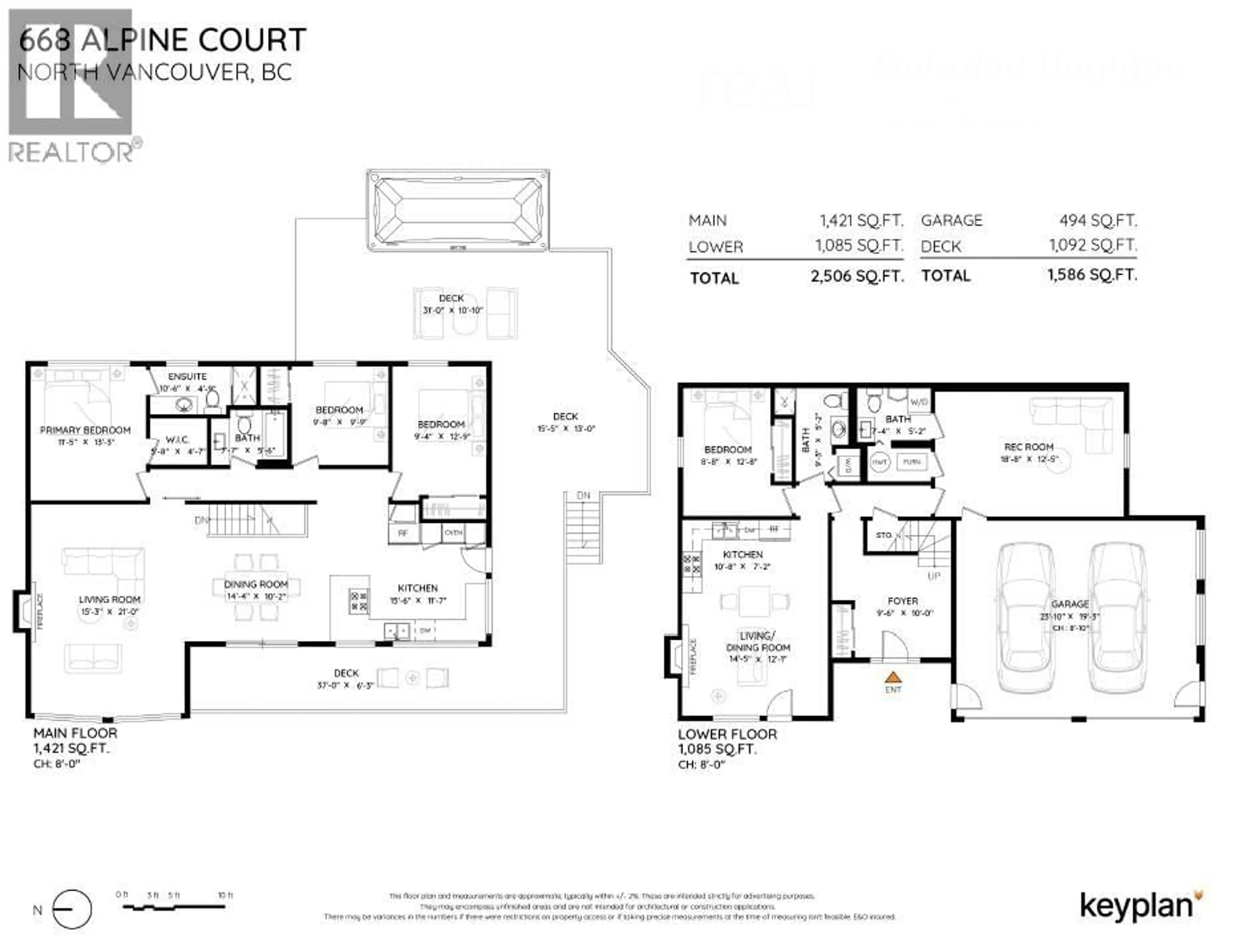 Floor plan for 668 ALPINE COURT, North Vancouver British Columbia V7R2L8