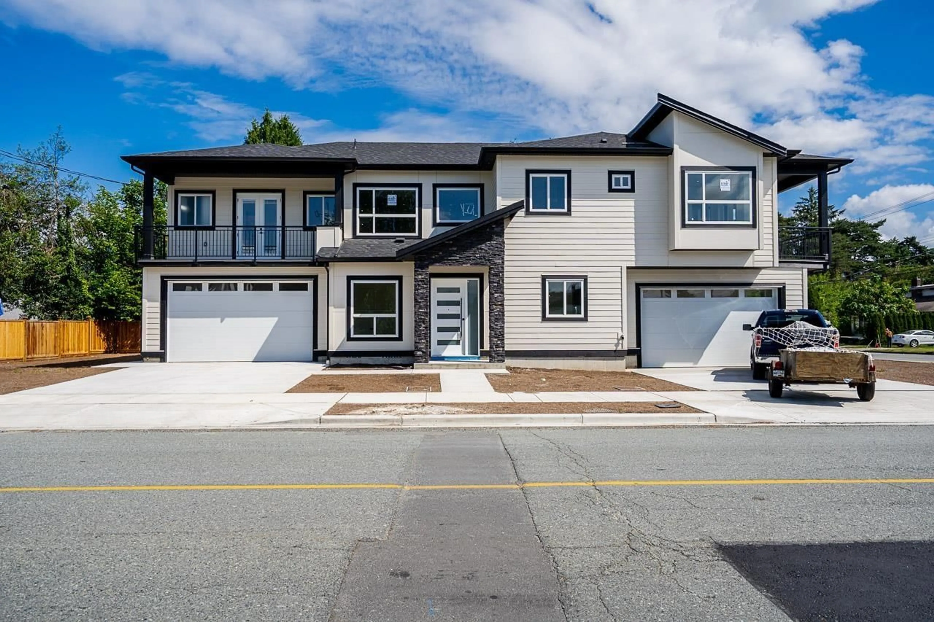 Home with vinyl exterior material, street for A - 45945 LEWIS AVENUE, Chilliwack British Columbia V2P3C3