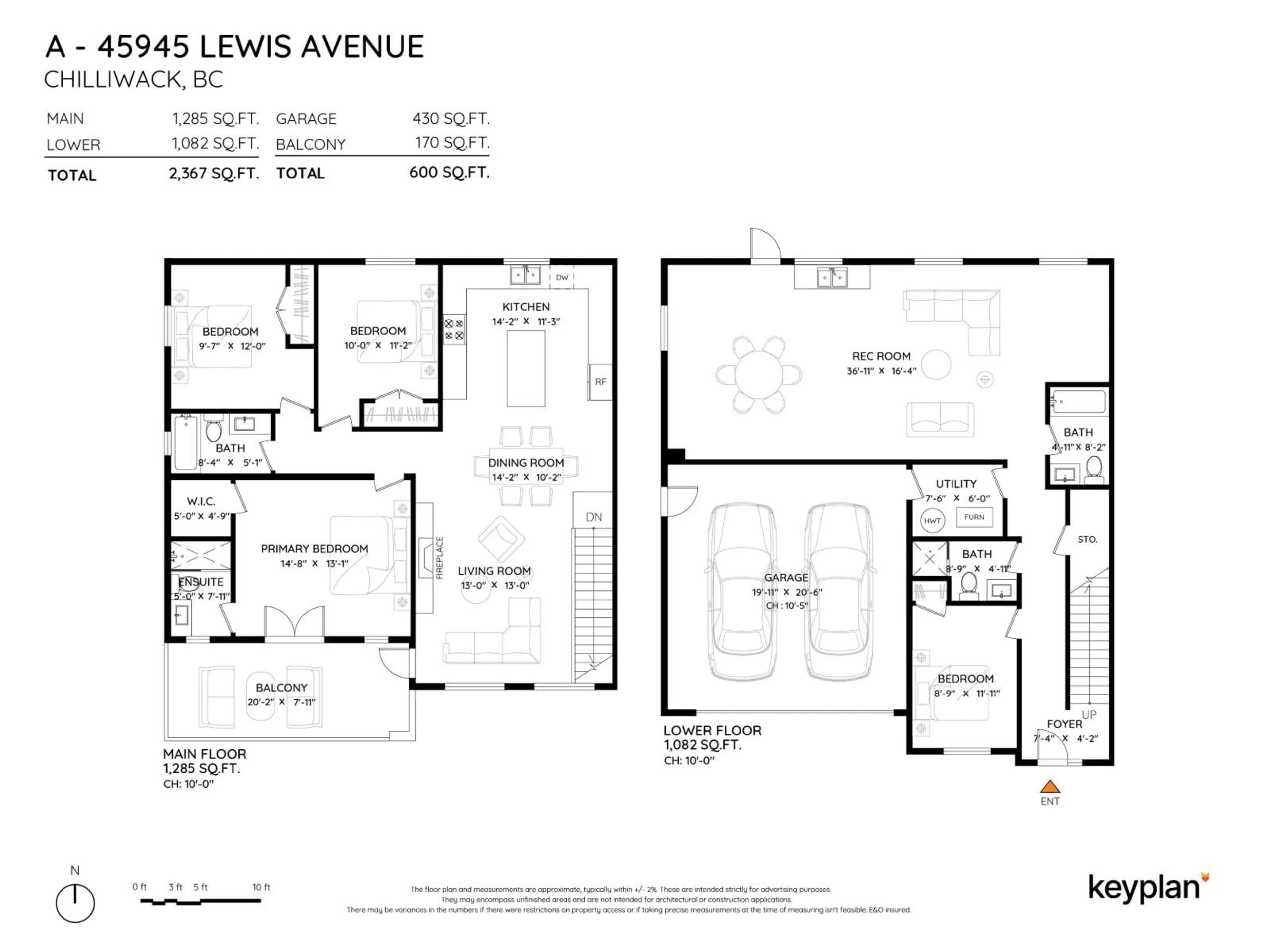 Floor plan for A - 45945 LEWIS AVENUE, Chilliwack British Columbia V2P3C3