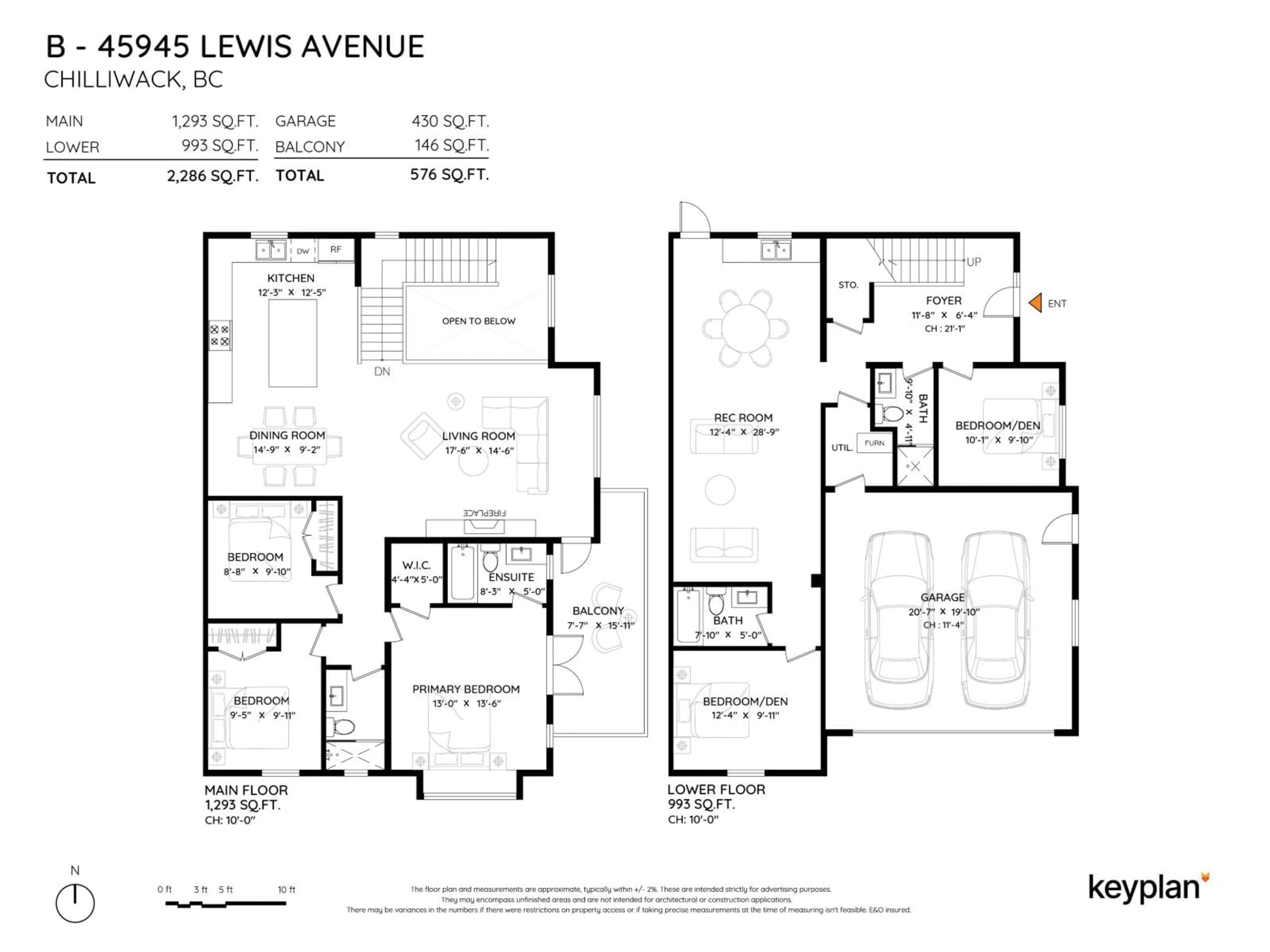 Floor plan for B - 45945 LEWIS AVENUE, Chilliwack British Columbia V2P3C3