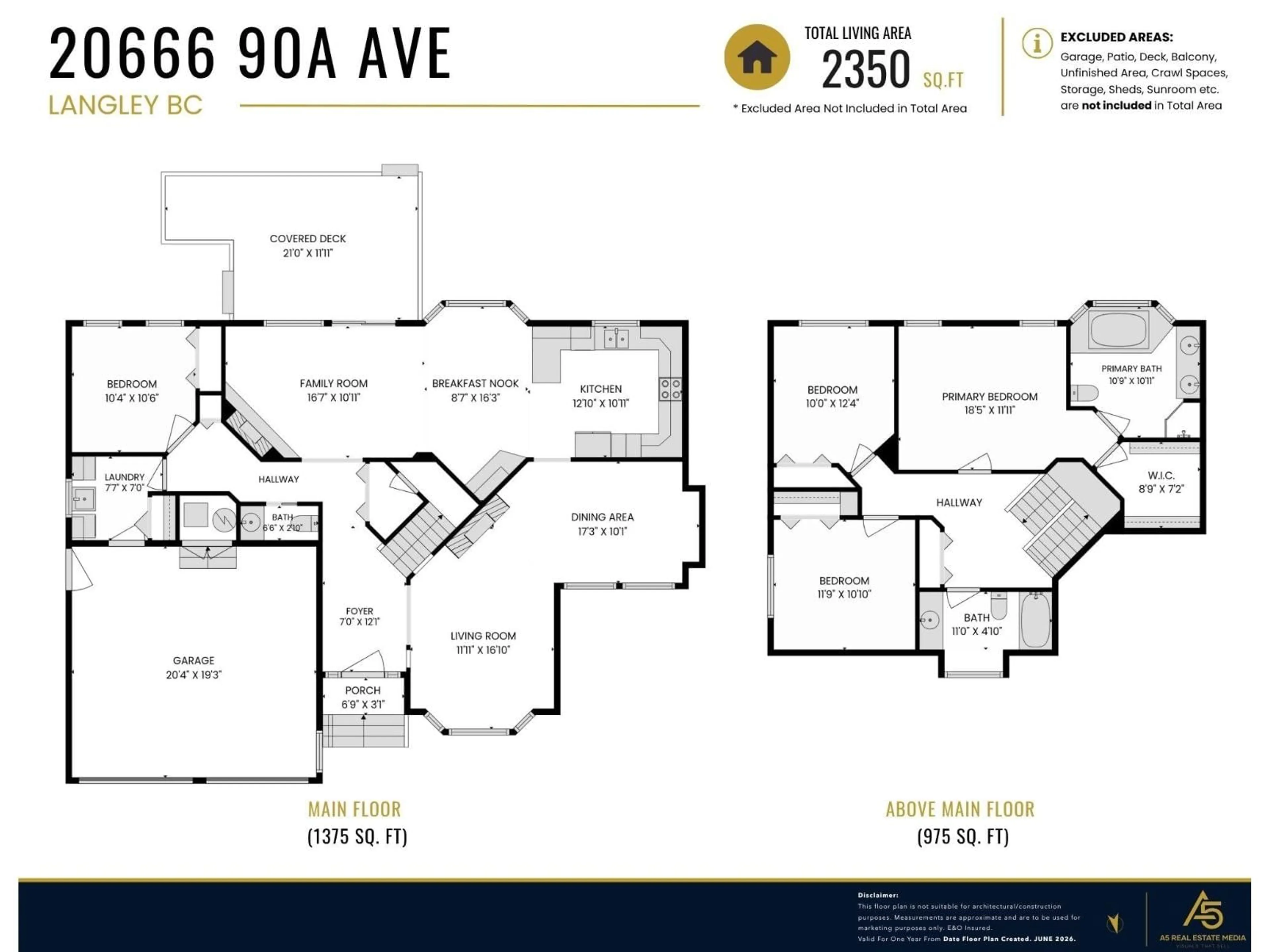 Floor plan for 20666 90A AVENUE, Langley British Columbia V1M2N2