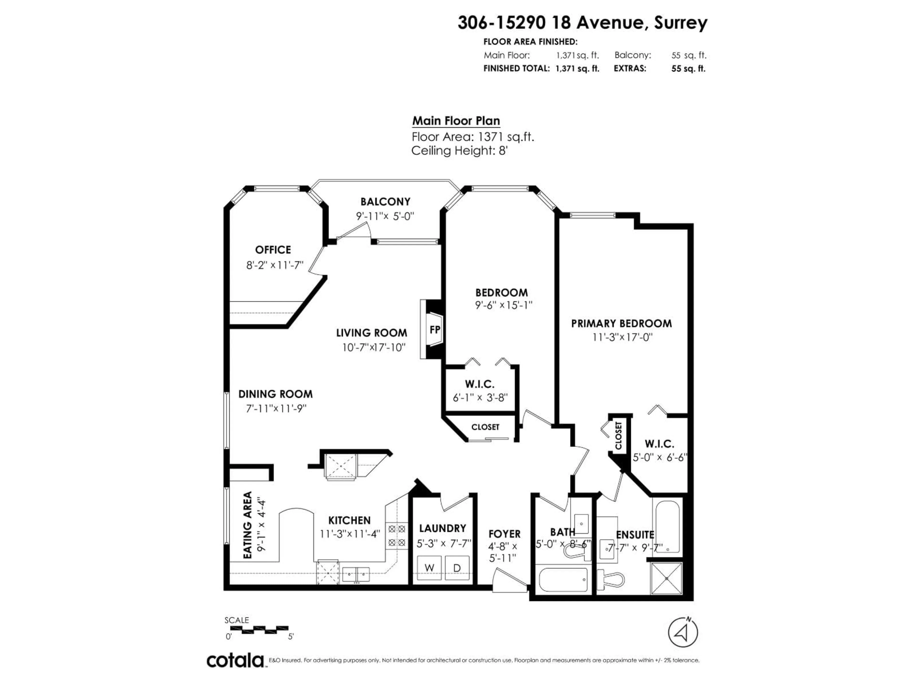 Floor plan for 306 - 15290 18 AVENUE, Surrey British Columbia V4A1W8