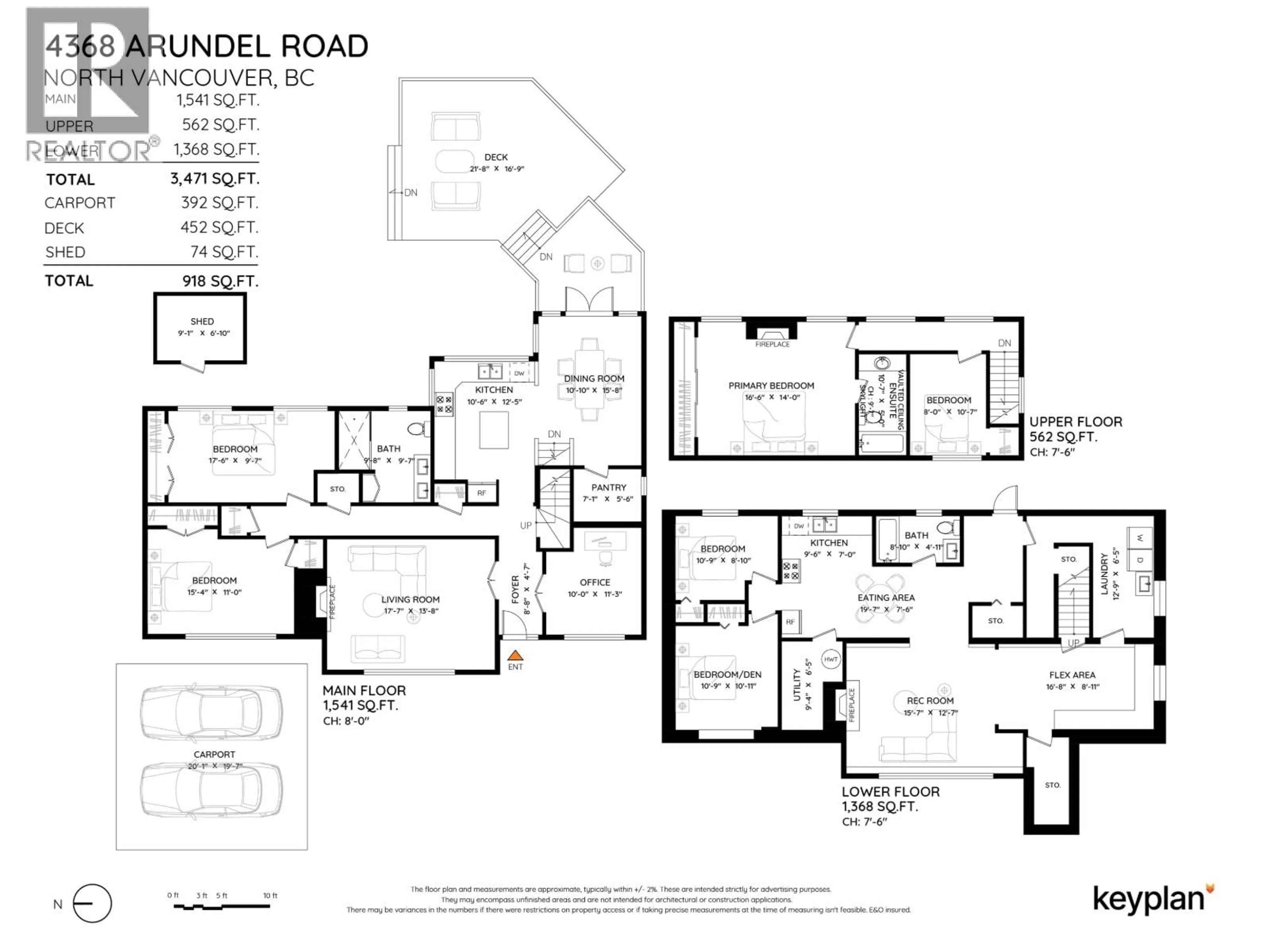 Floor plan for 4368 ARUNDEL ROAD, North Vancouver British Columbia V7R3T2