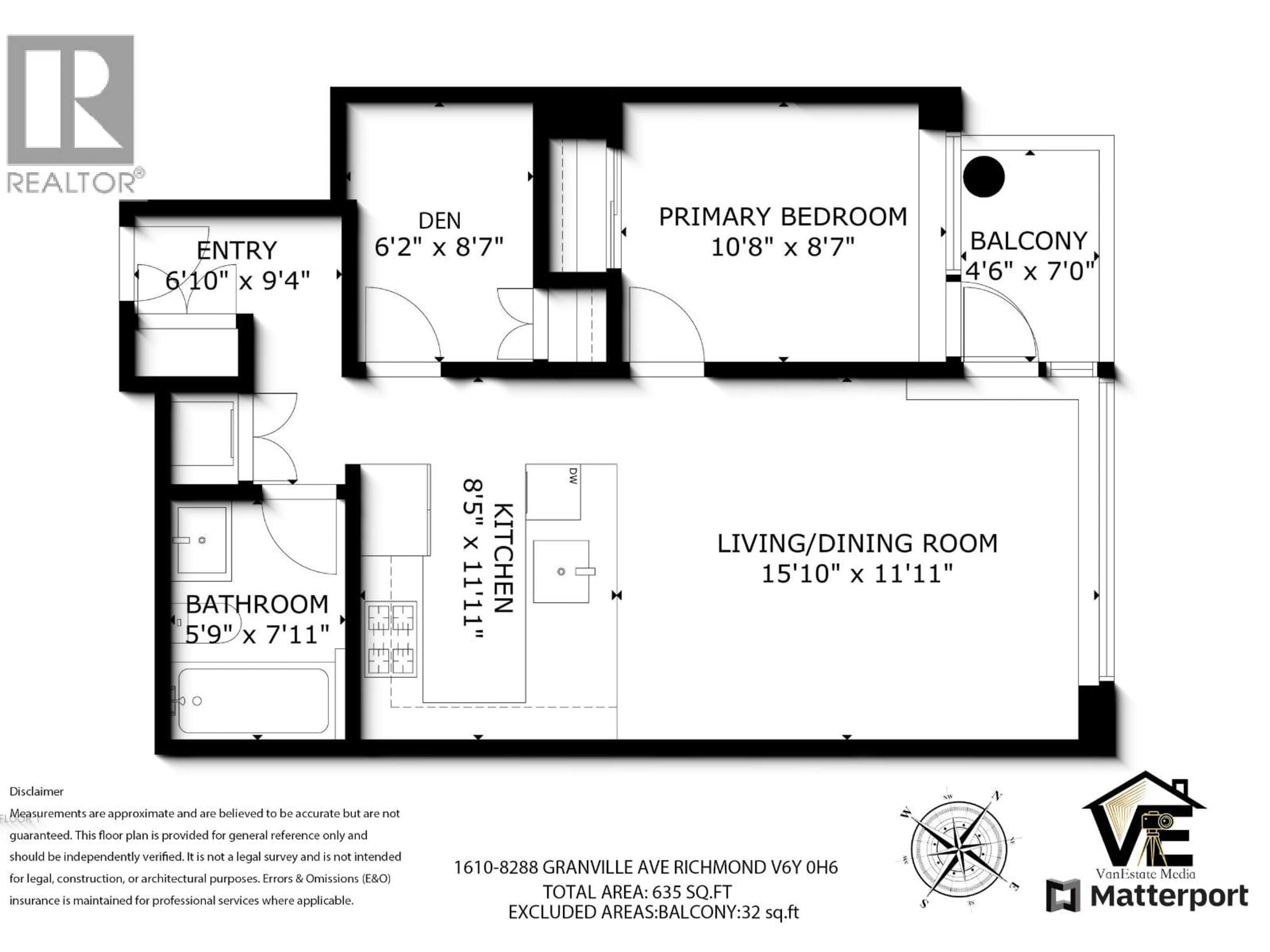 Floor plan for 1610 - 8288 GRANVILLE AVENUE, Richmond British Columbia V6Y0H6