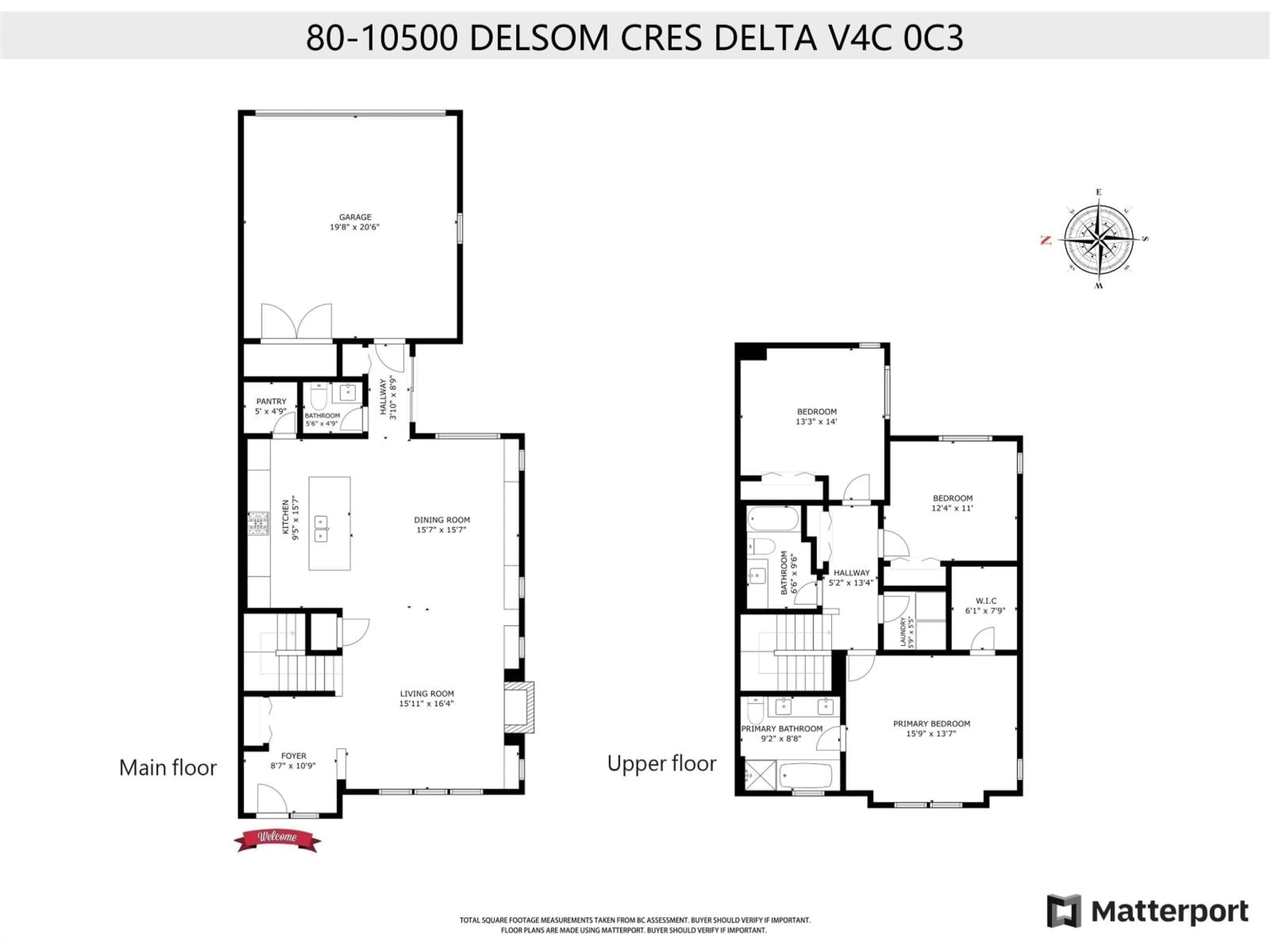 Floor plan for 80 - 10500 DELSOM CRESCENT, Delta British Columbia V4C0C3