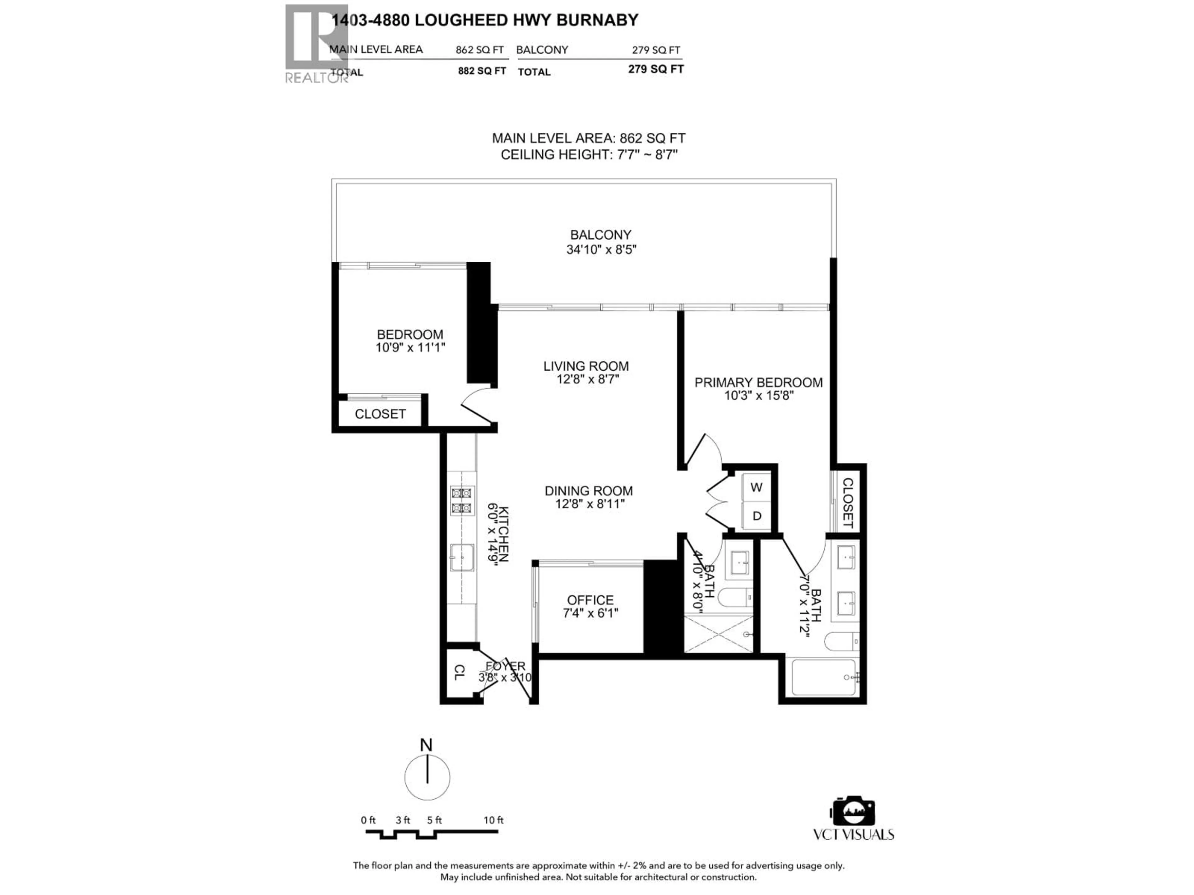 Floor plan for 1403 - 4880 LOUGHEED HIGHWAY, Burnaby British Columbia V5C0N1