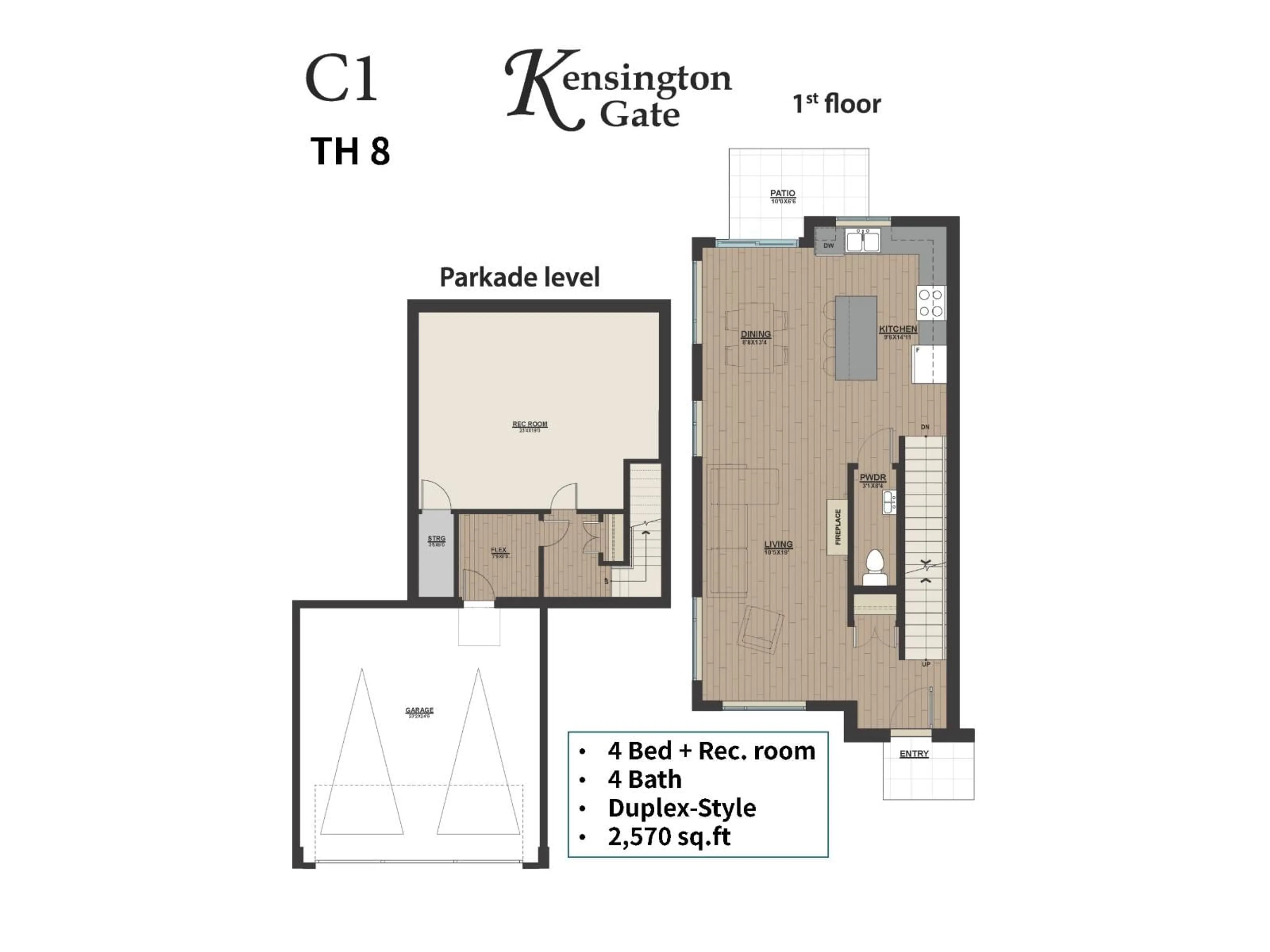 Floor plan for 8 - 20926 83 AVENUE, Langley British Columbia V2Y3Y9