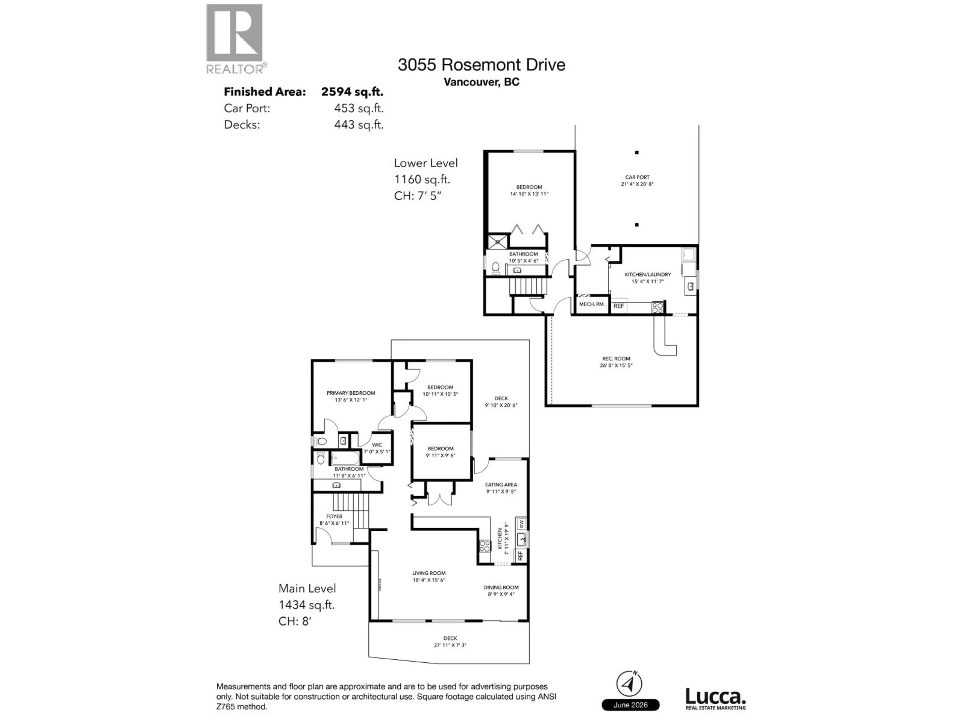 Floor plan for 3055 ROSEMONT DRIVE, Vancouver British Columbia V5S2C8