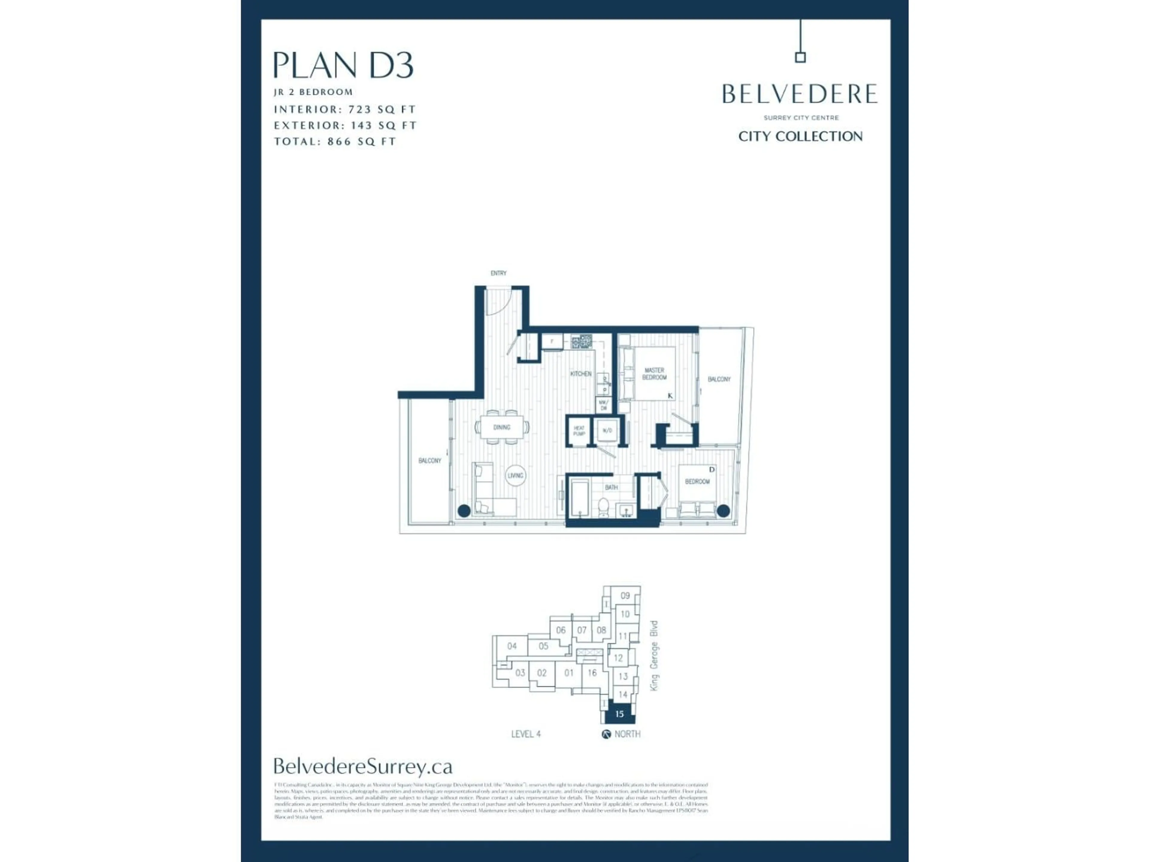 Floor plan for 415 - 9675 KING GEORGE BOULEVARD, Surrey British Columbia V3T2V3