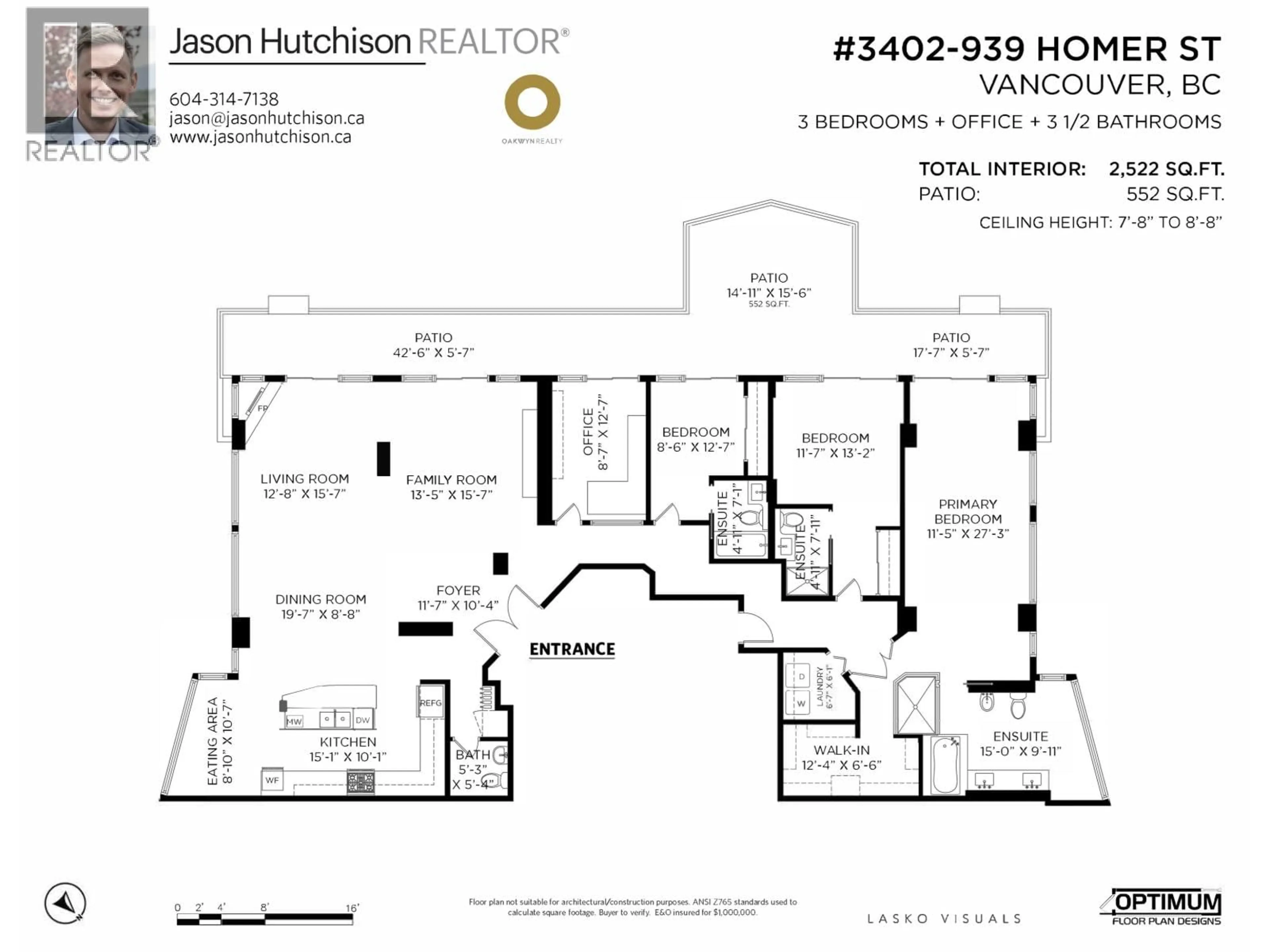 Floor plan for 3402 - 939 HOMER STREET, Vancouver British Columbia V6B2W6