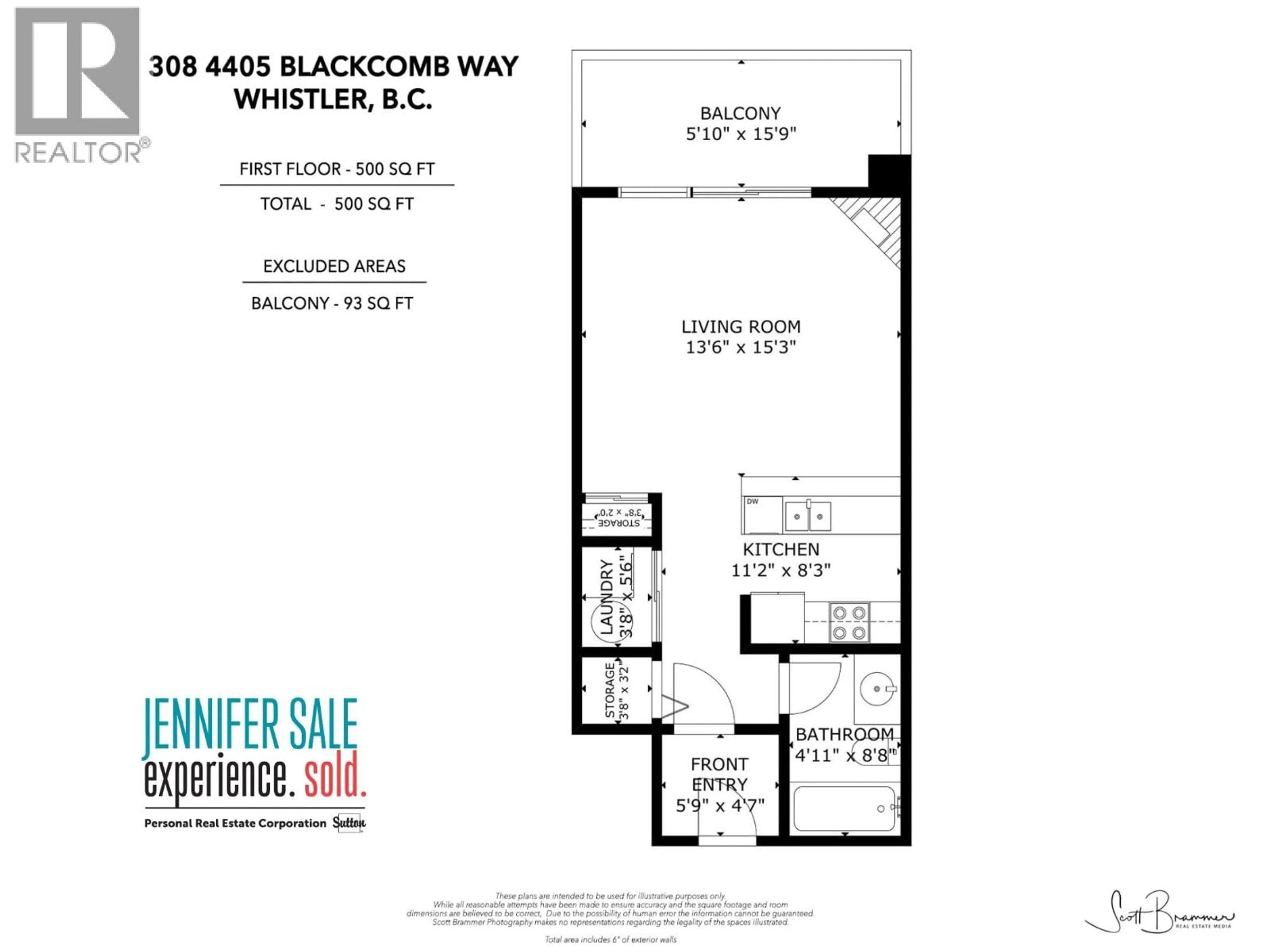 Floor plan for 308 - 4405 BLACKCOMB WAY, Whistler British Columbia V8E0X7