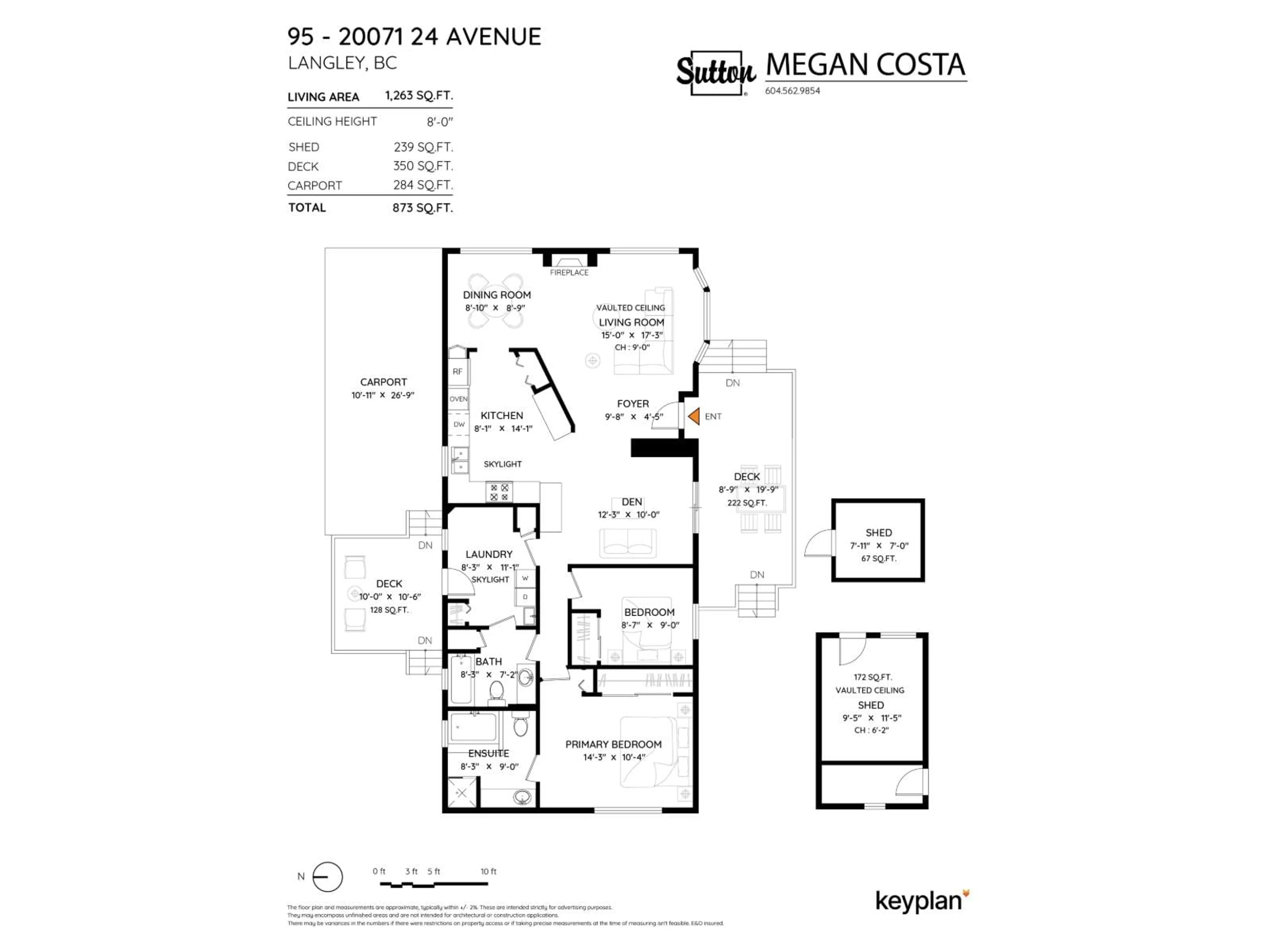 Floor plan for 95 - 20071 24 AVENUE, Langley British Columbia V2Z2A1