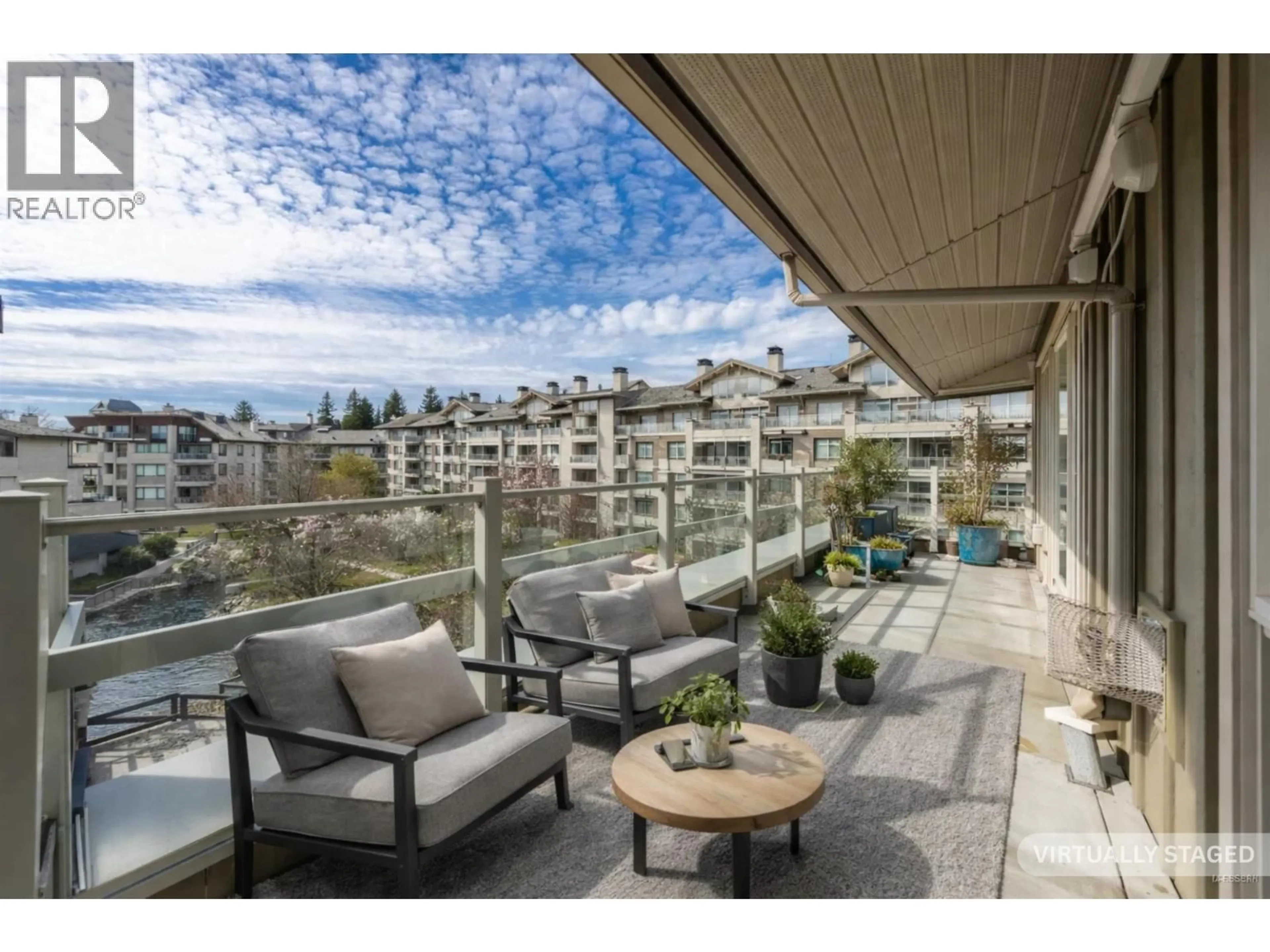 Balcony in the apartment, water/lake/river/ocean view for 510 - 530 RAVEN WOODS DRIVE, North Vancouver British Columbia V7G2T5