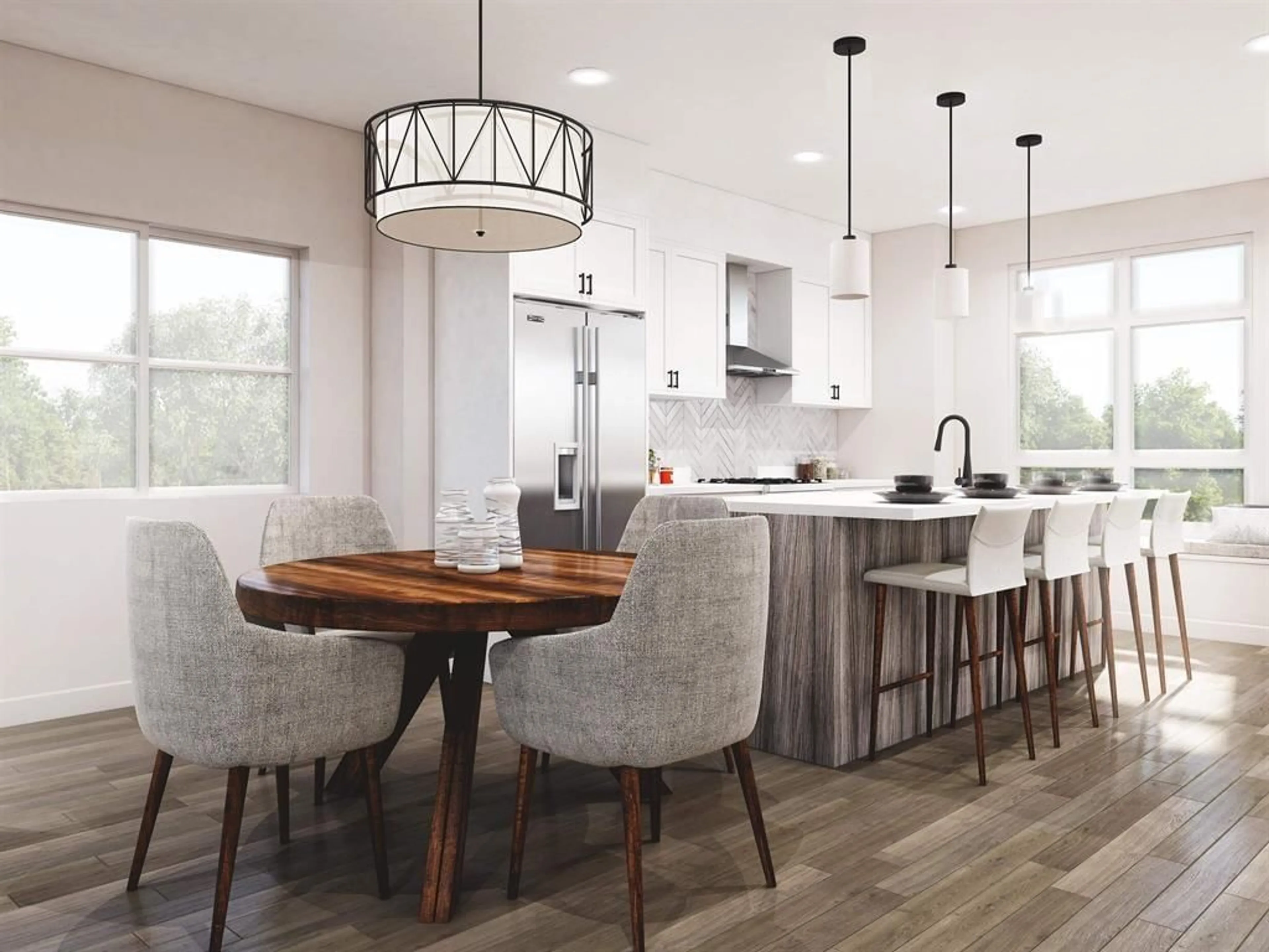 Open concept kitchen, wood/laminate floor for 28 - 20155 84TH AVENUE, Langley British Columbia V2Y3R3
