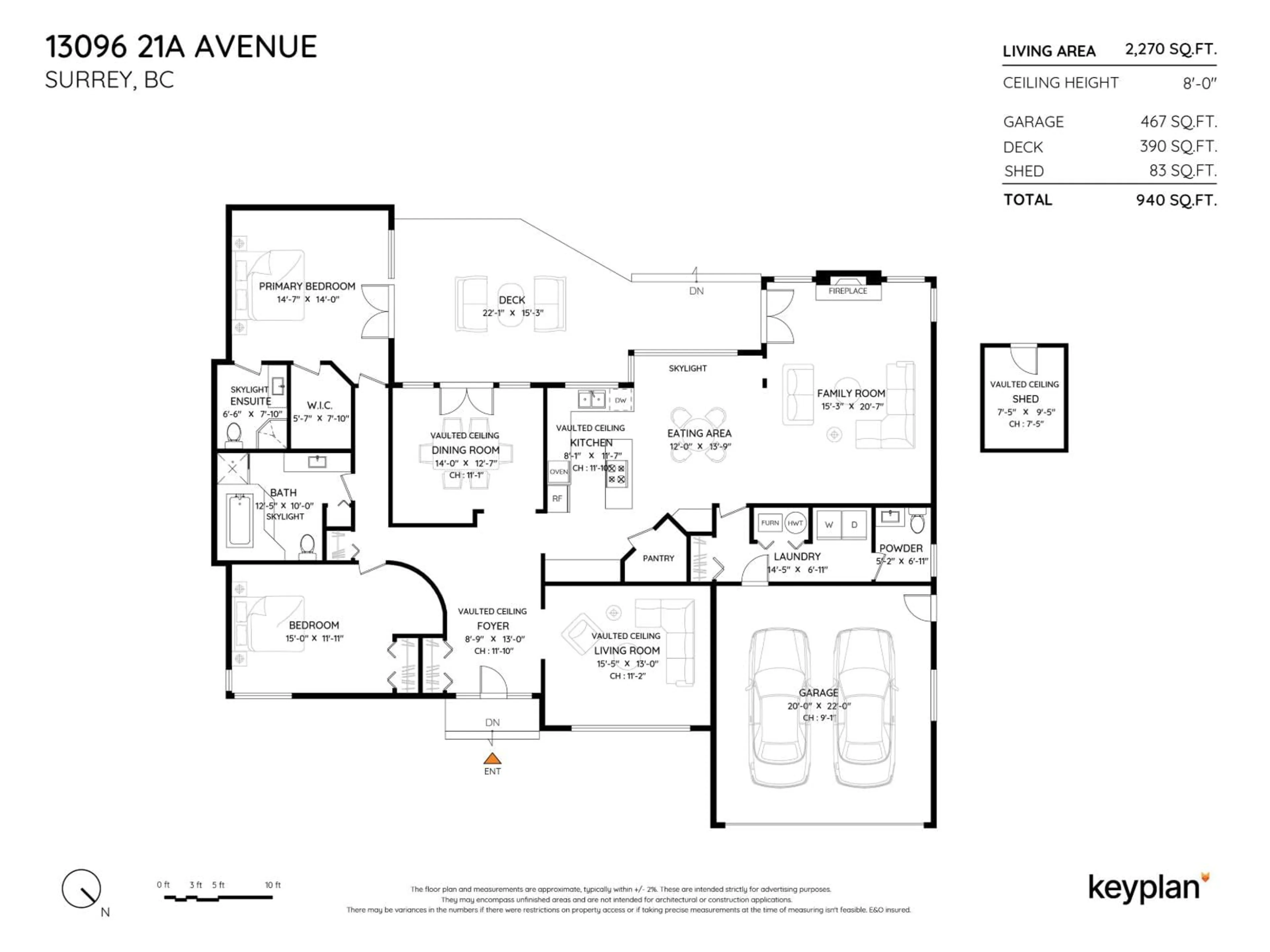 Floor plan for 13096 21A AVENUE, Surrey British Columbia V4A8M3