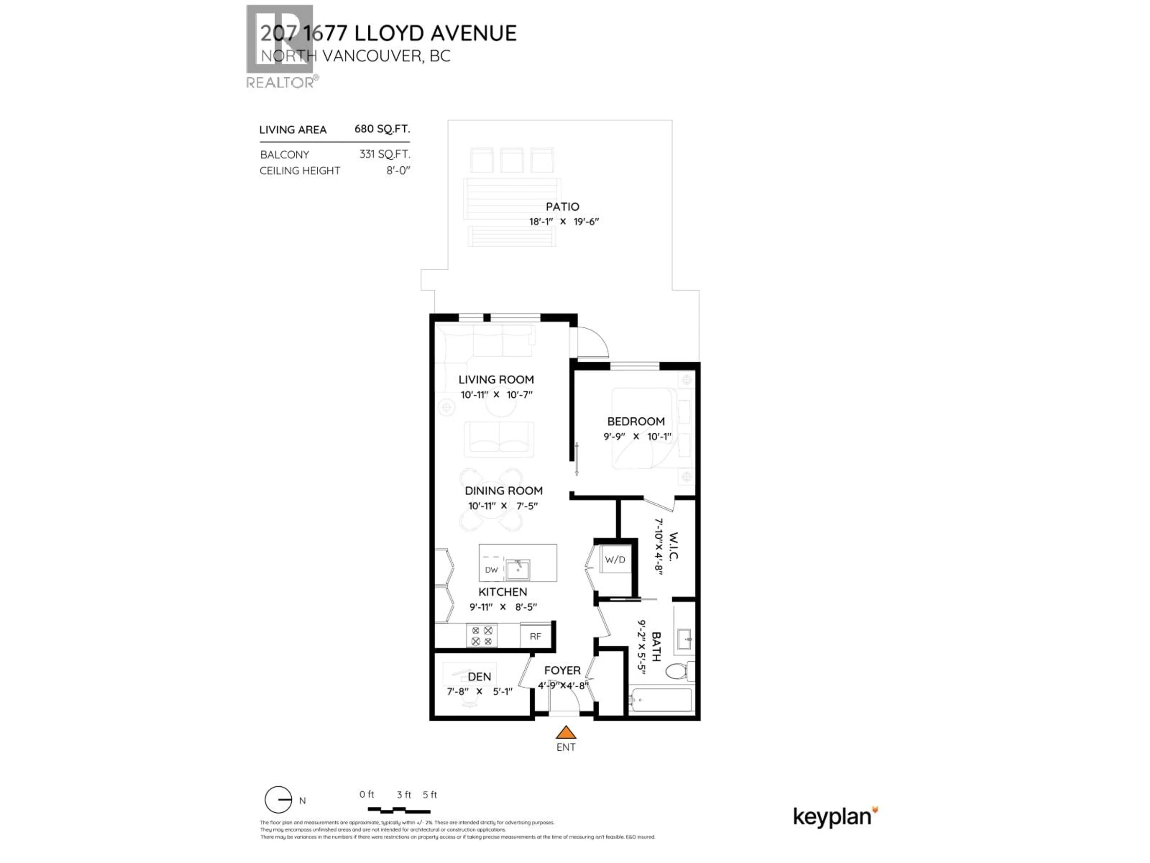 Floor plan for 207 - 1677 LLOYD AVENUE, North Vancouver British Columbia V7P0B1