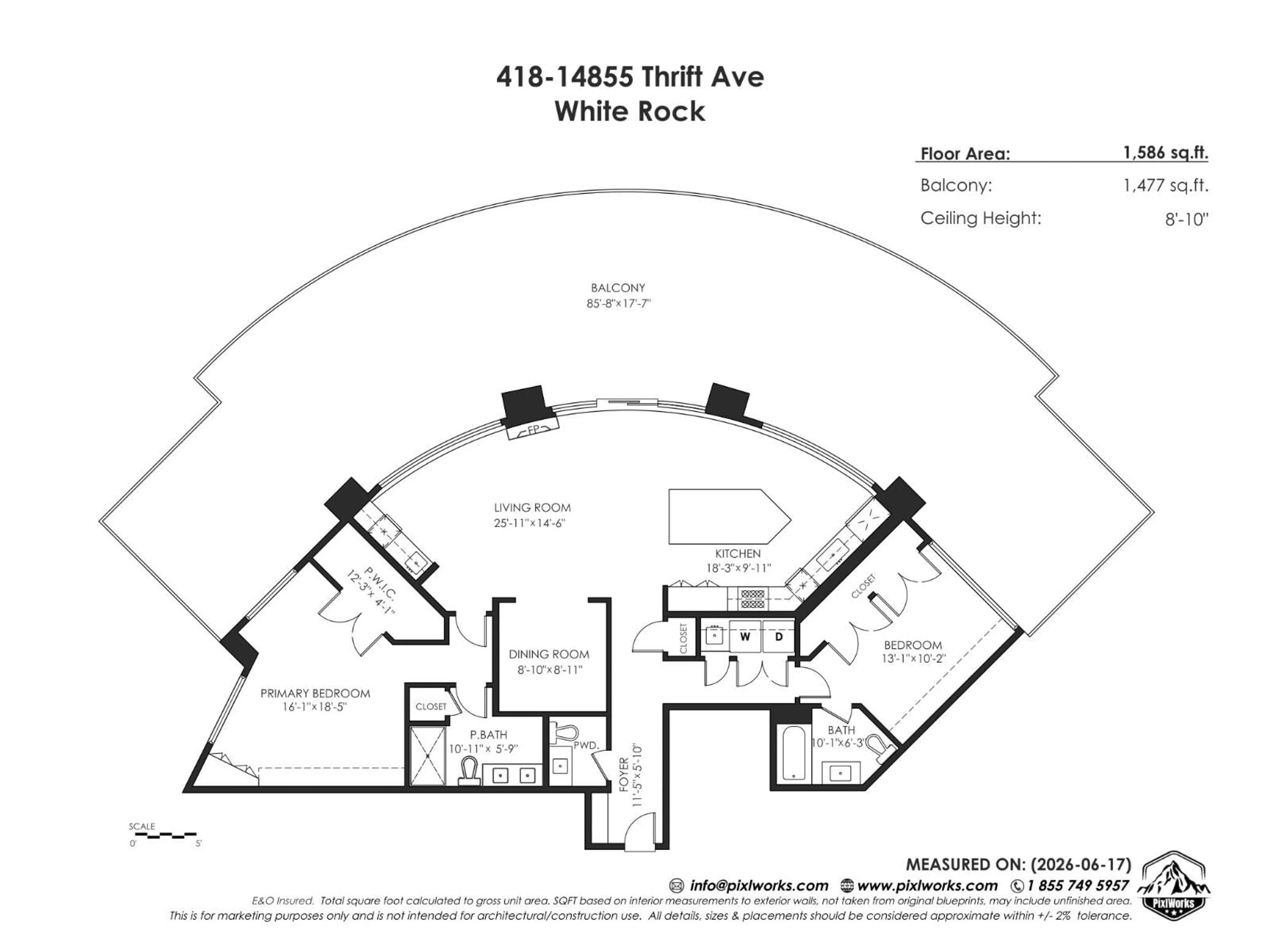 Floor plan for 418 - 14855 THRIFT AVENUE, White Rock British Columbia V4B2J6