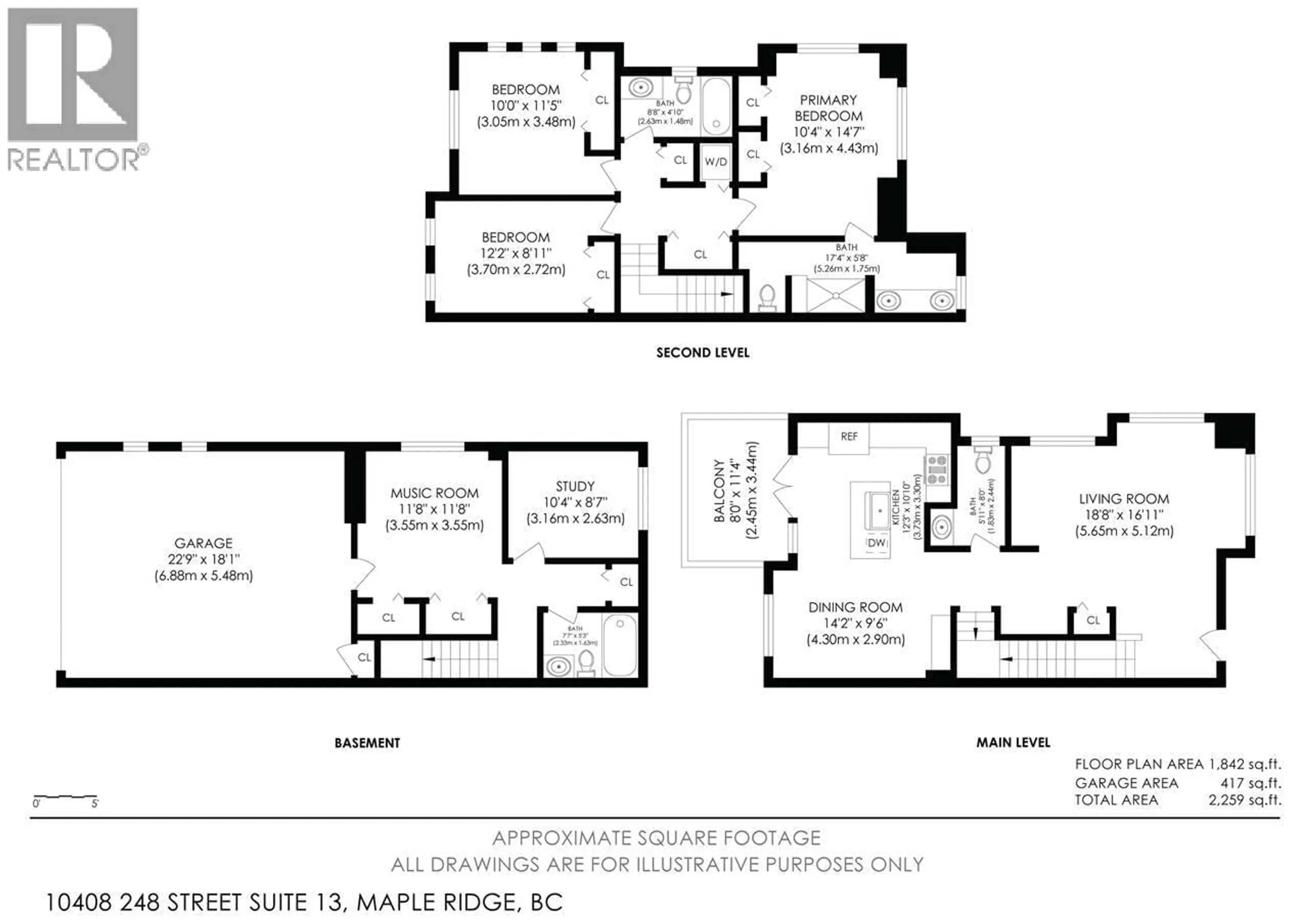 Floor plan for 13 - 10480 248 STREET, Maple Ridge British Columbia V2W0J4