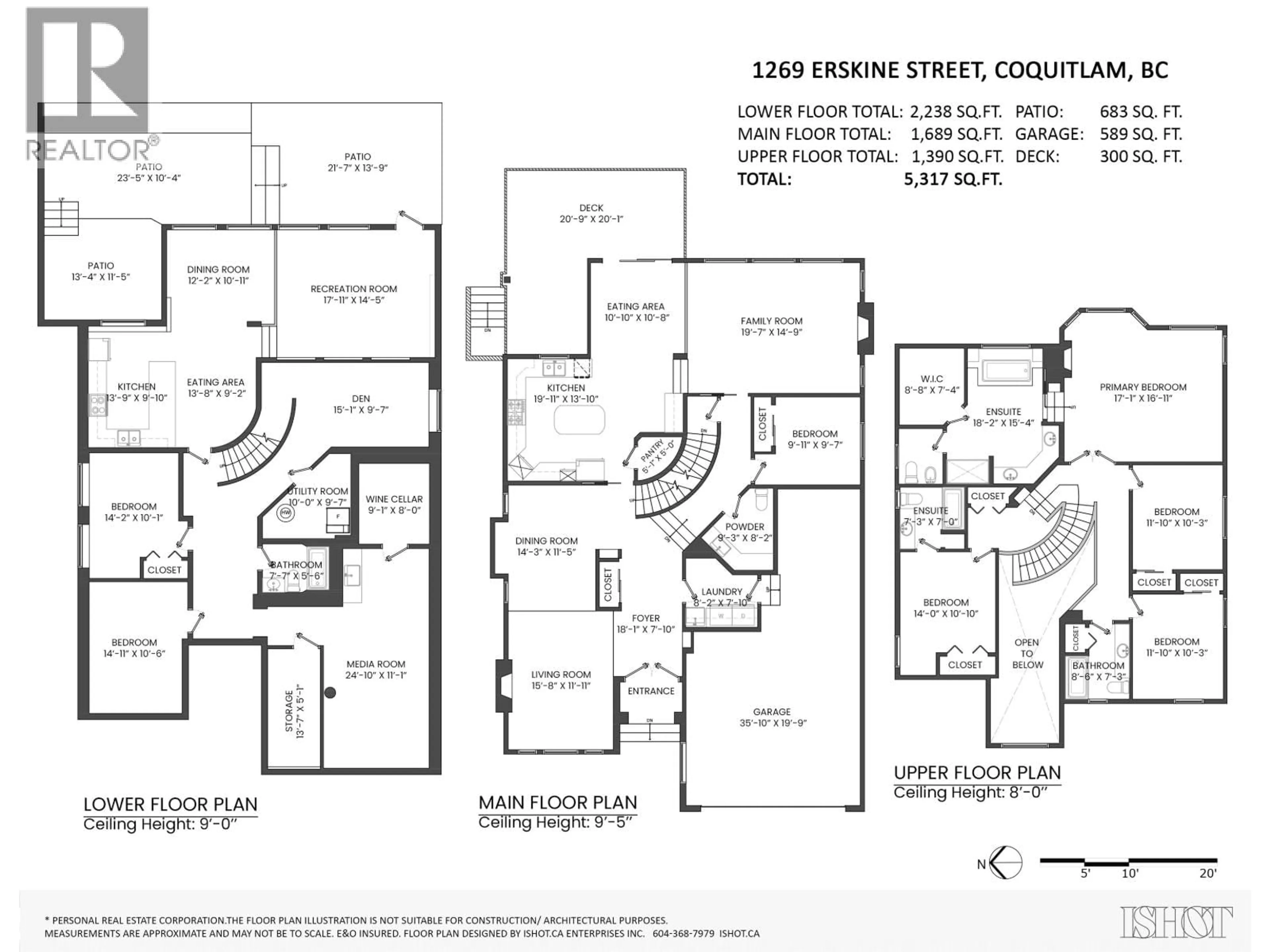 Floor plan for 1269 ERSKINE STREET, Coquitlam British Columbia V3B6Y1