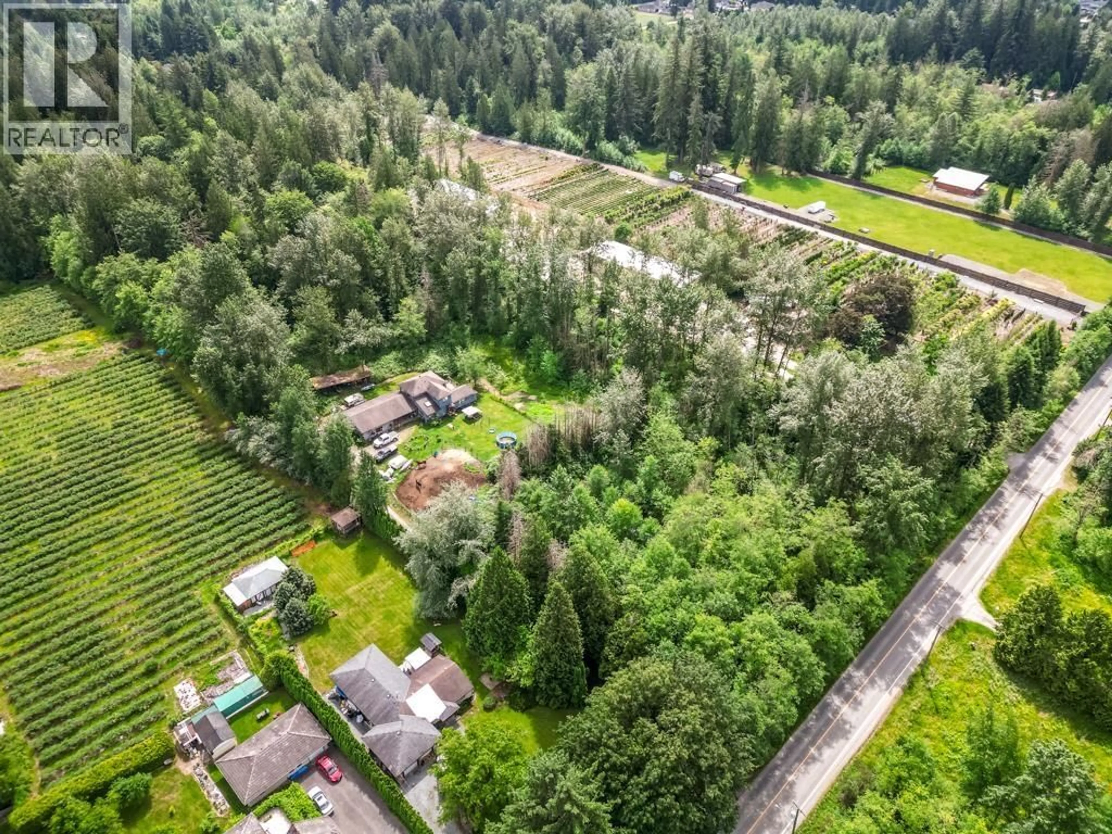 A pic from outside/outdoor area/front of a property/back of a property/a pic from drone, forest/trees view for 12478 248 STREET, Maple Ridge British Columbia V4R1K1