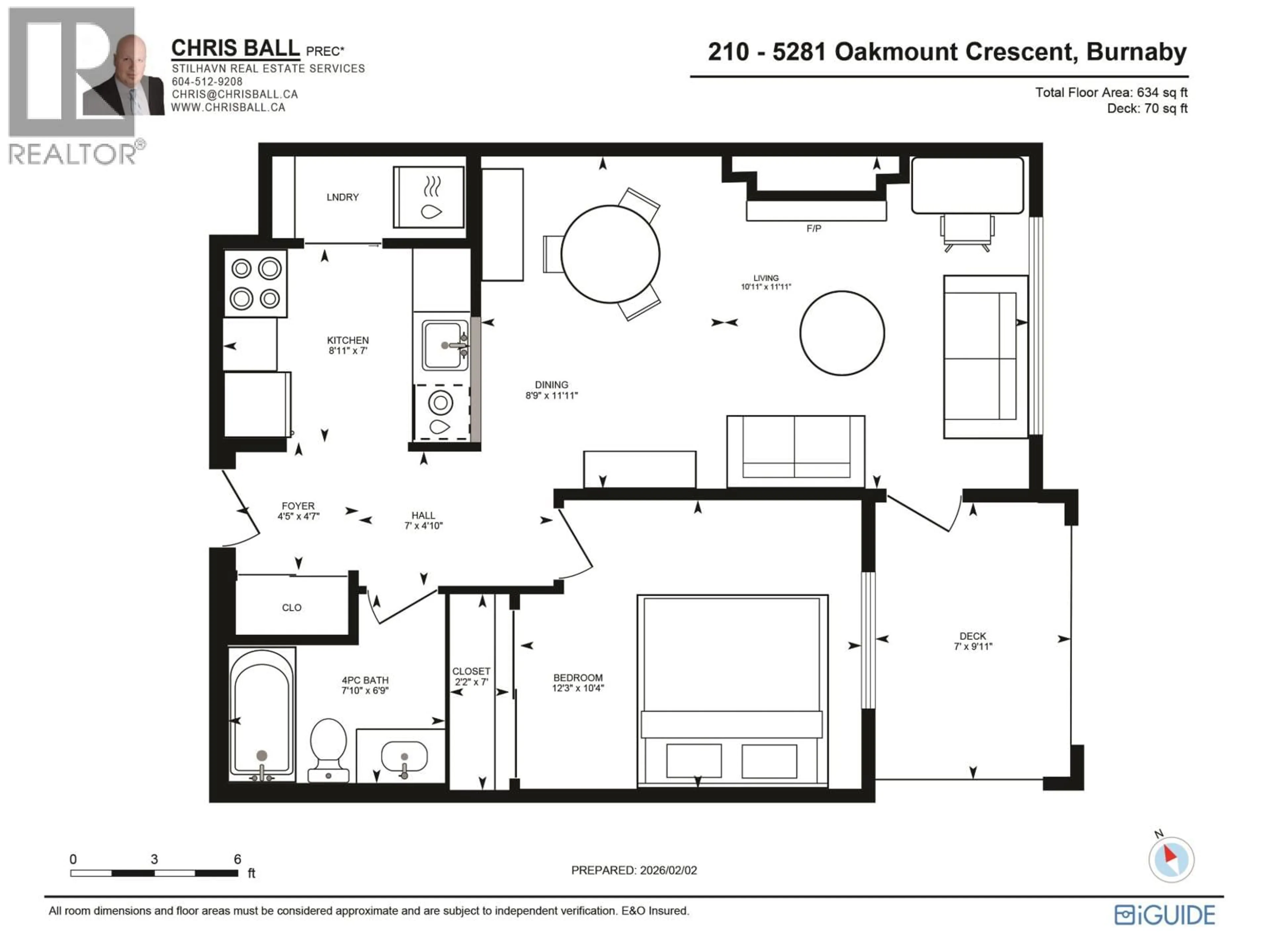 Floor plan for 210 - 5281 OAKMOUNT CRESCENT, Burnaby British Columbia V5H4S7