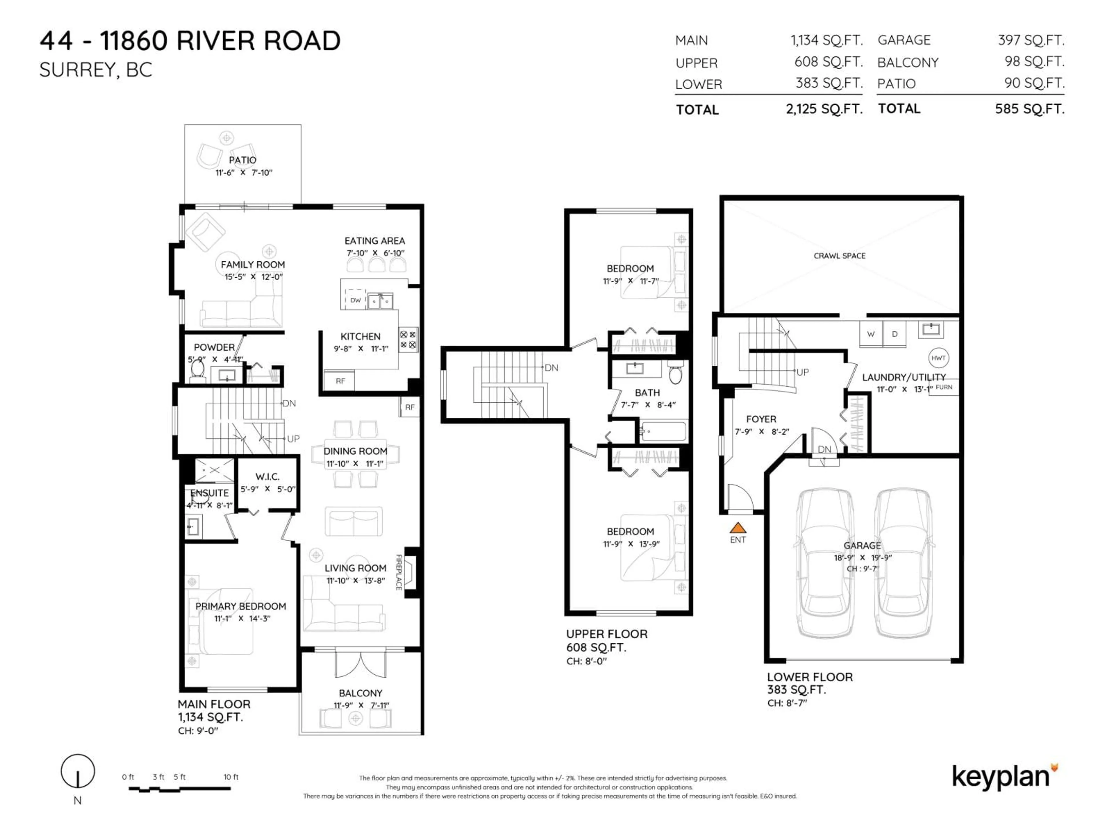 Floor plan for 44 - 11860 RIVER ROAD, Surrey British Columbia V3V2V7