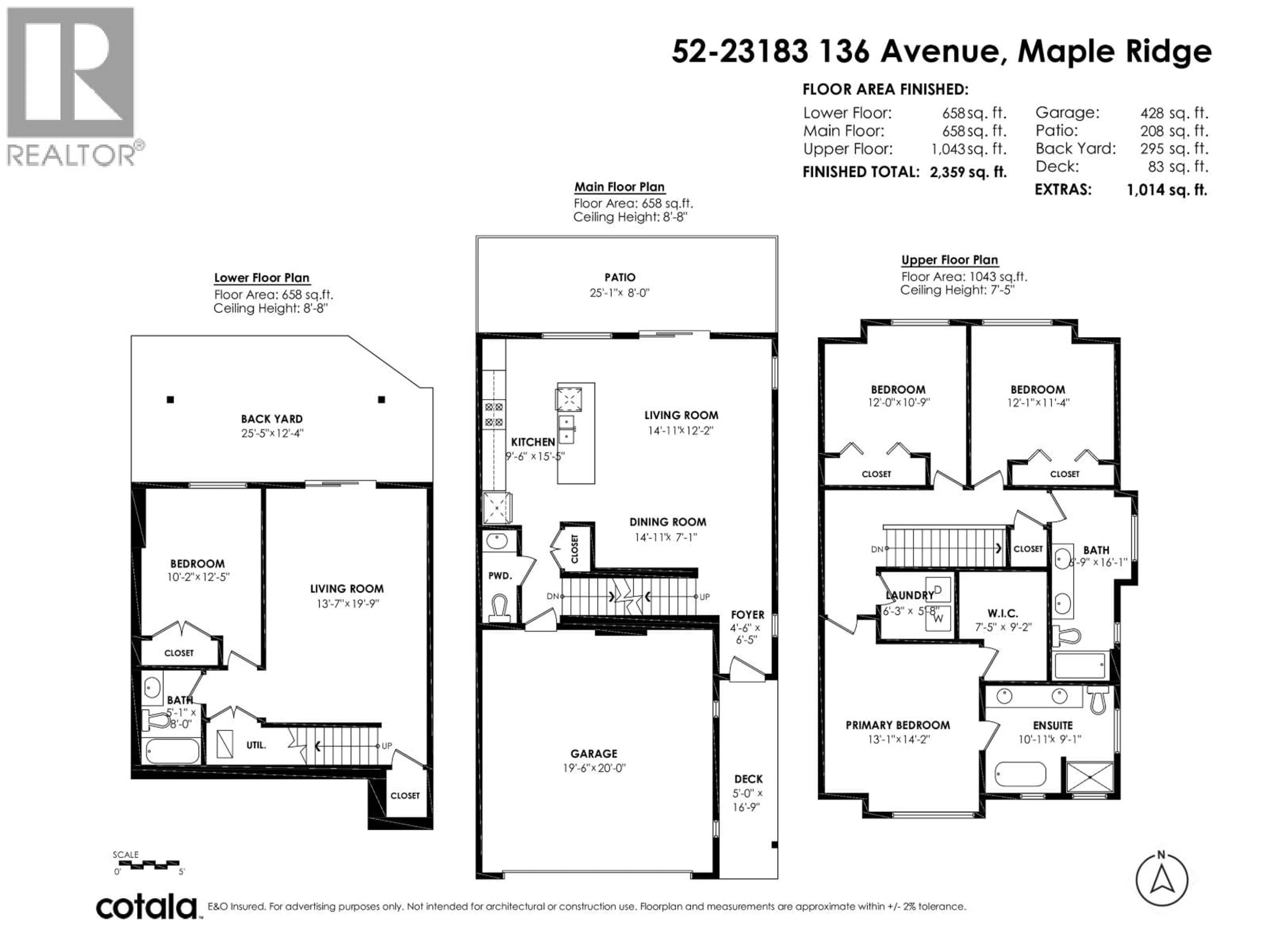 Floor plan for 52 - 23183 136 AVENUE, Maple Ridge British Columbia V4R0H9