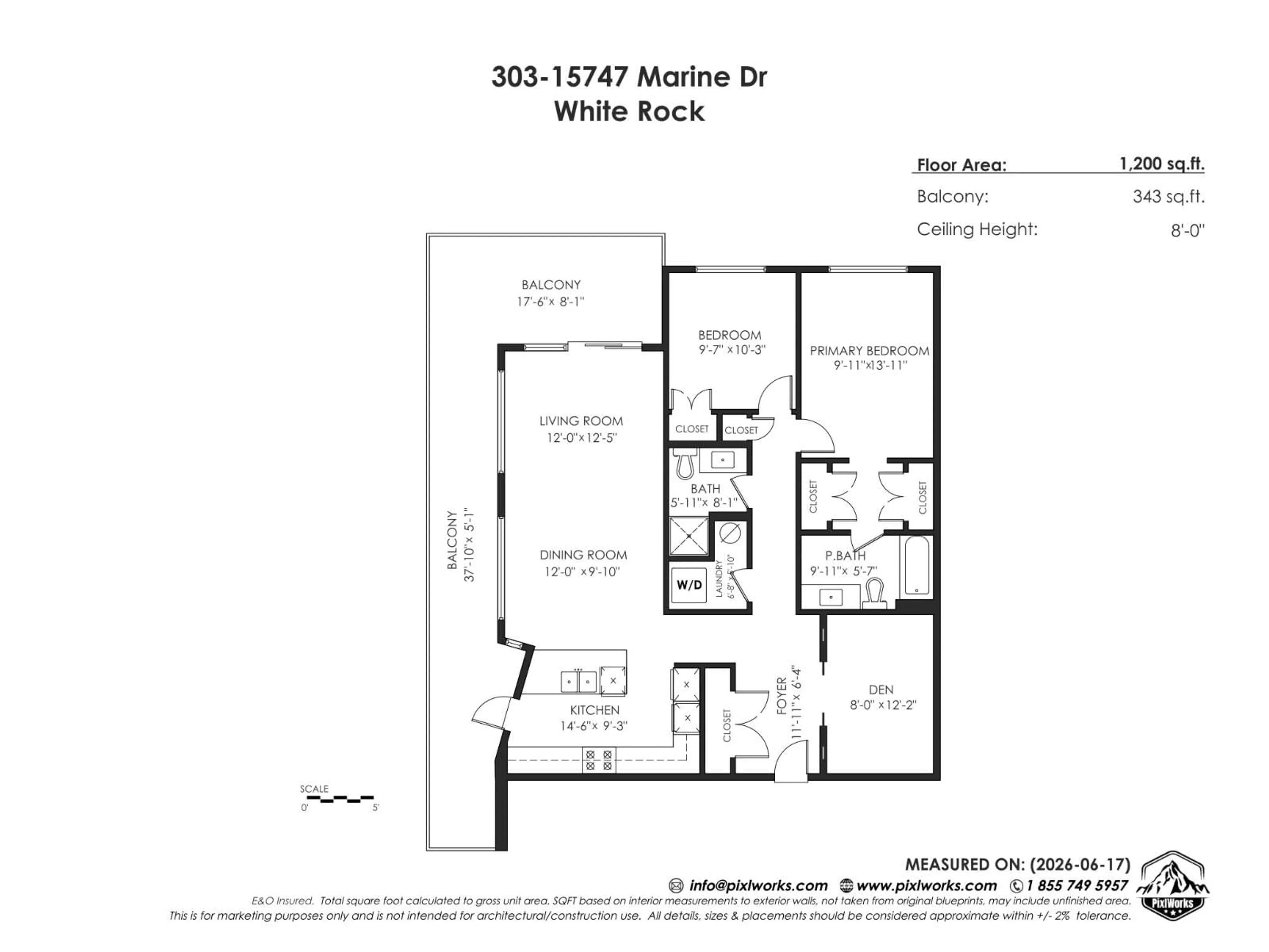 Floor plan for 303 - 15747 MARINE DRIVE, White Rock British Columbia V4B1E4