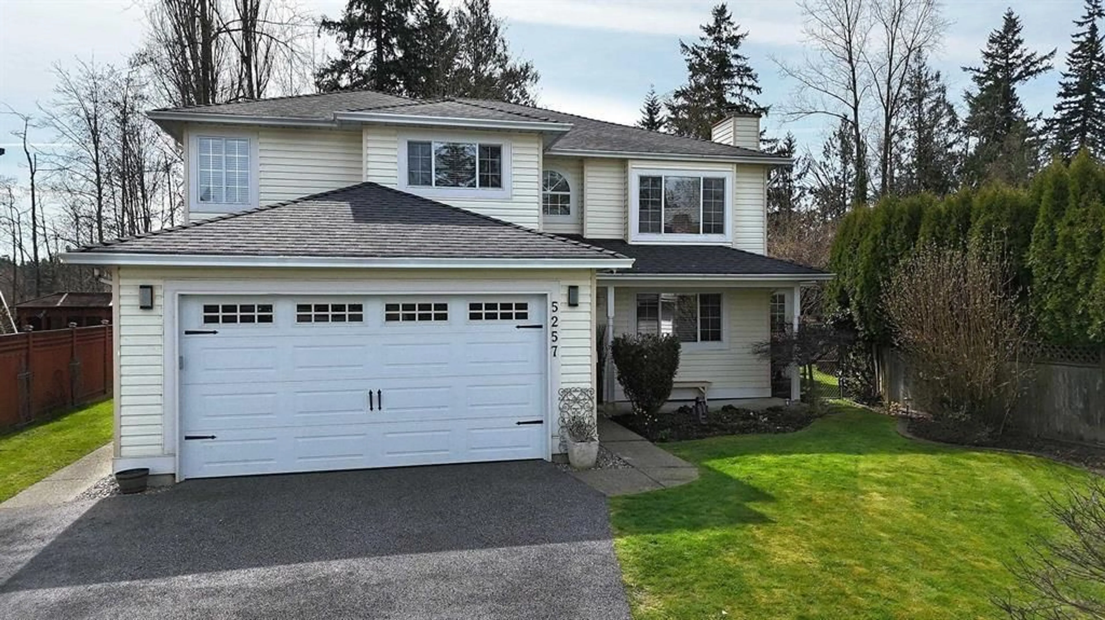 Home with vinyl exterior material, street for 5257 197 STREET, Langley British Columbia V3A7X8