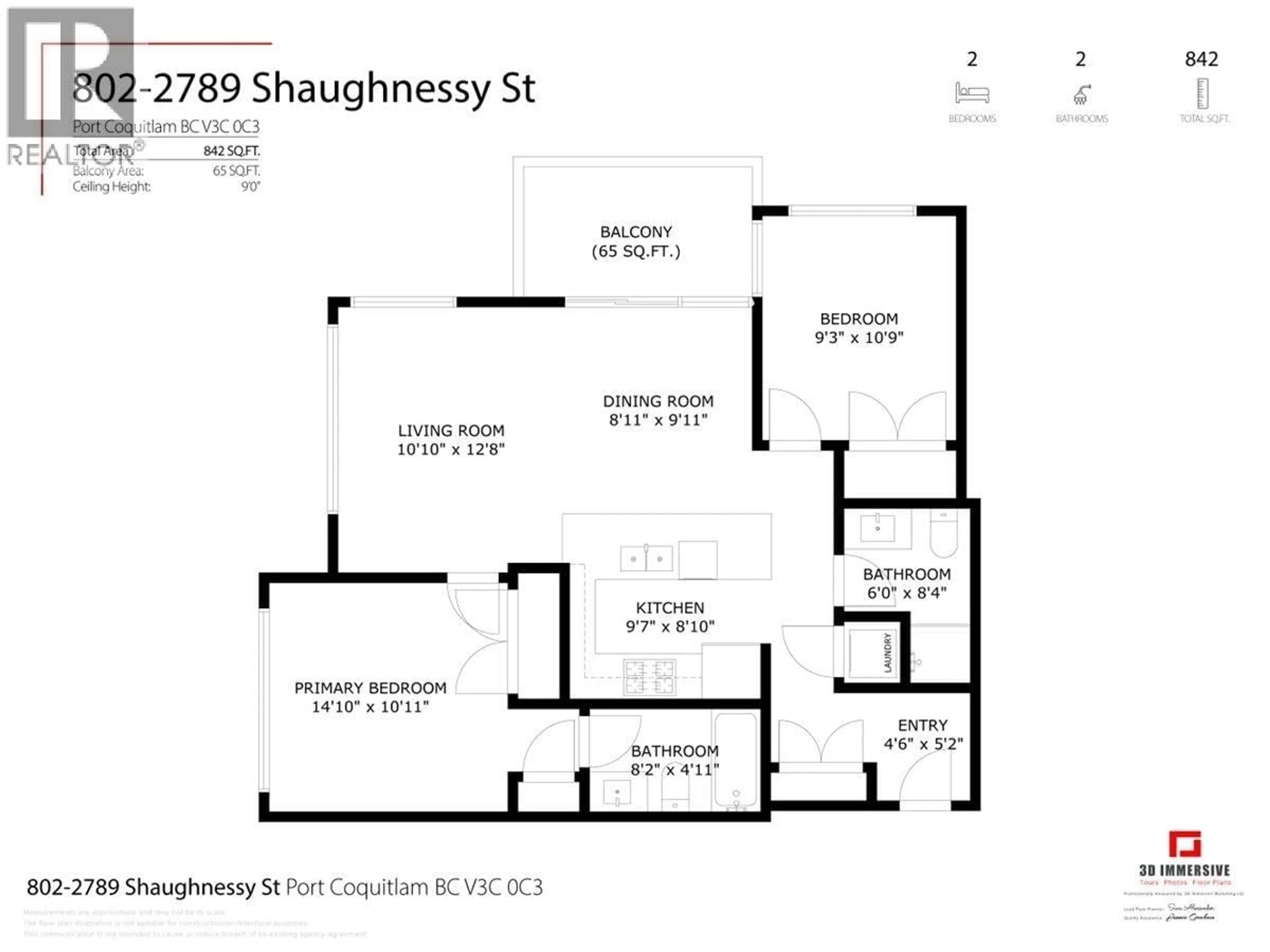 Floor plan for 802 - 2789 SHAUGHNESSY STREET, Port Coquitlam British Columbia V3C0C3