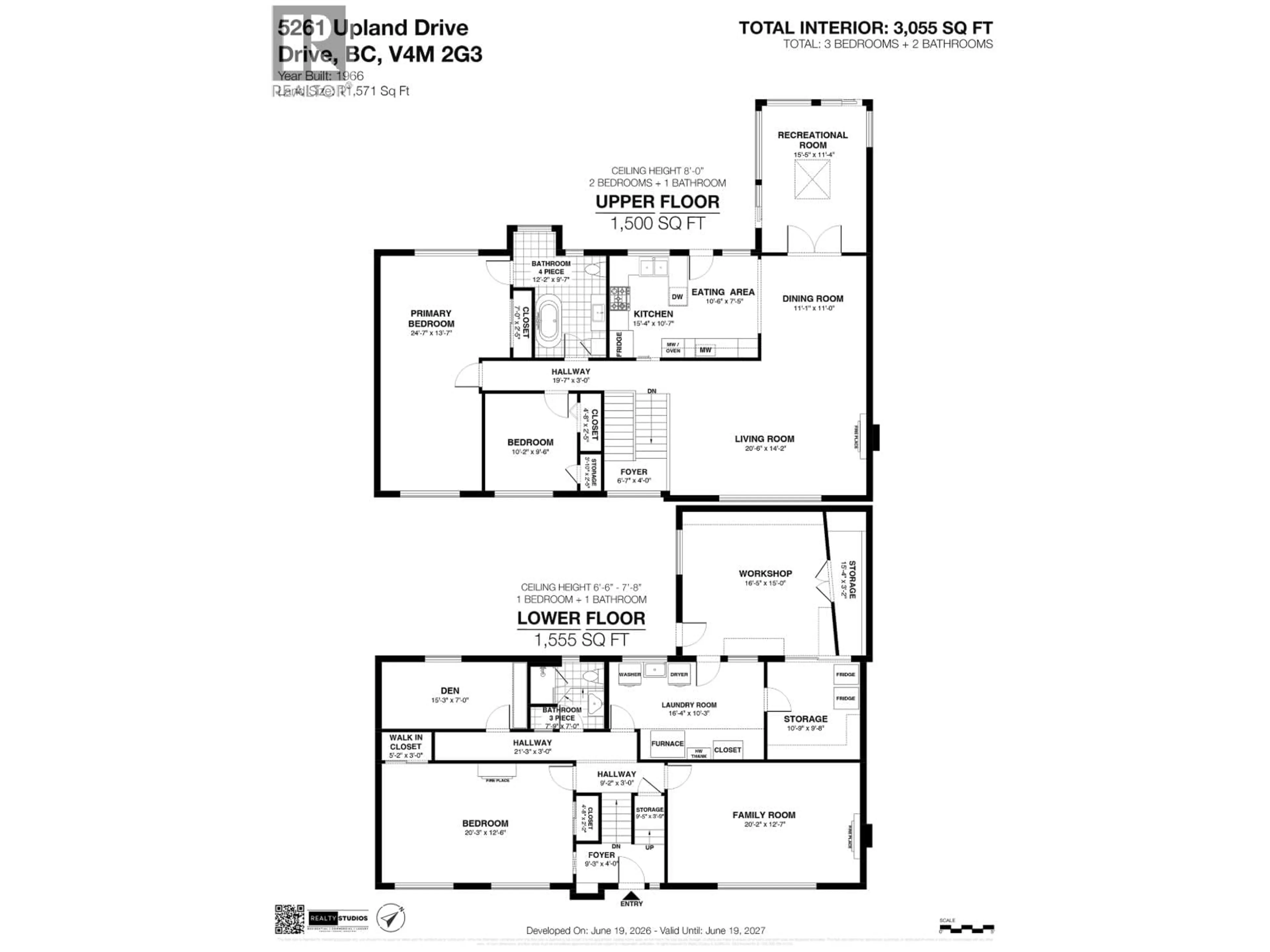 Floor plan for 5261 UPLAND DRIVE, Delta British Columbia V4M2G3