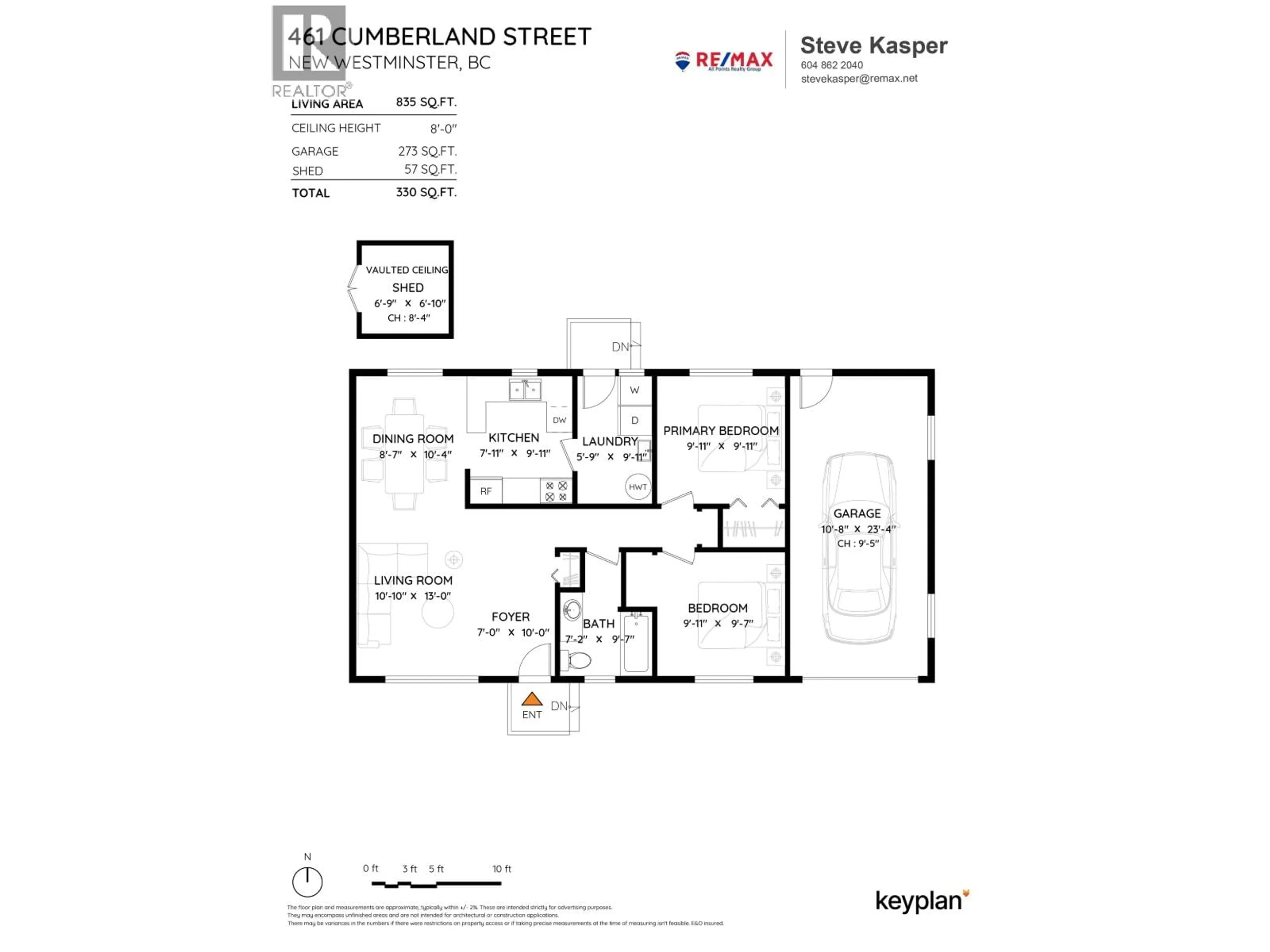 Floor plan for 461 CUMBERLAND STREET, New Westminster British Columbia V3L3G7