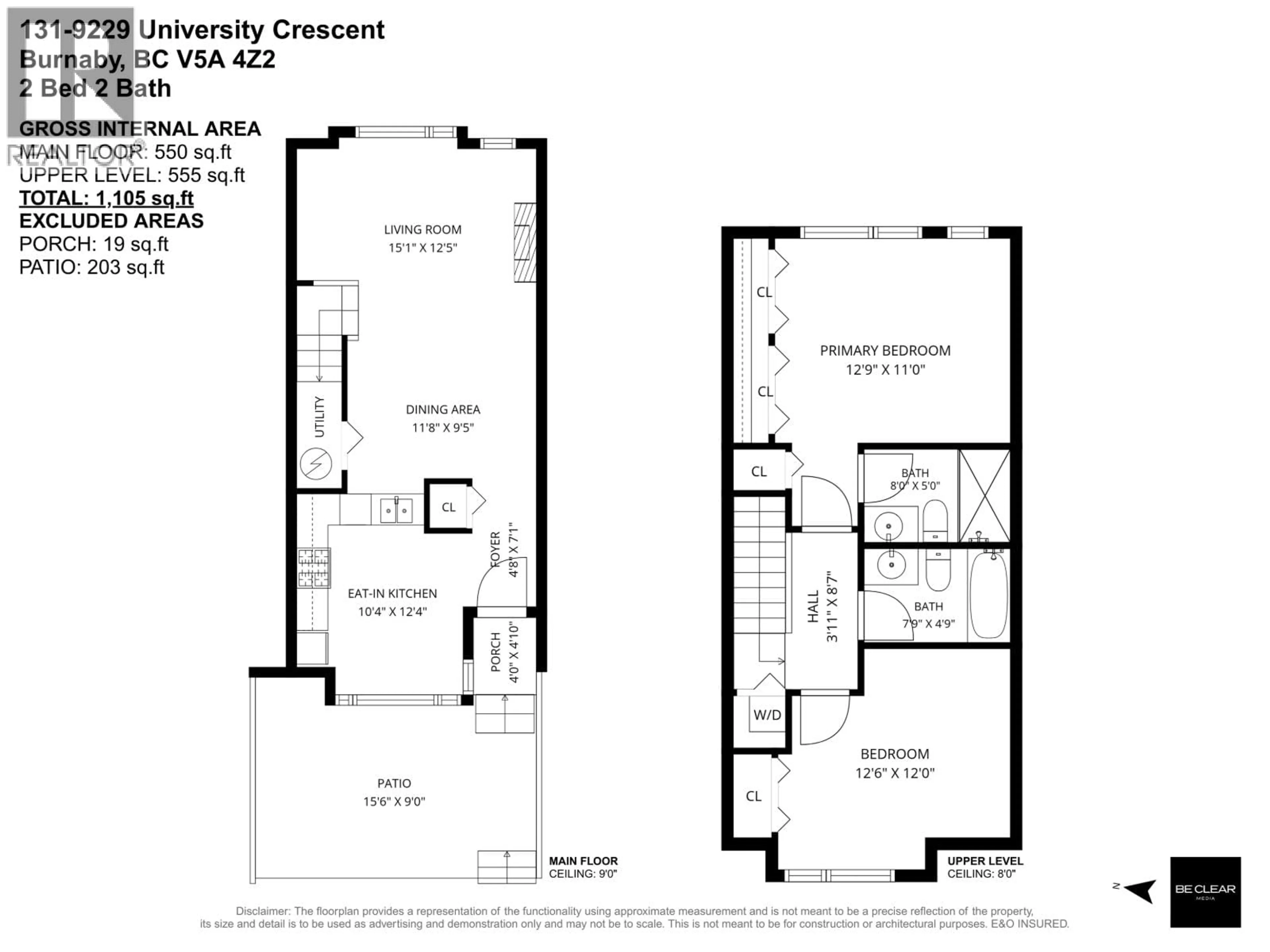 Floor plan for 131 - 9229 UNIVERSITY CRESCENT, Burnaby British Columbia V5A4Z2