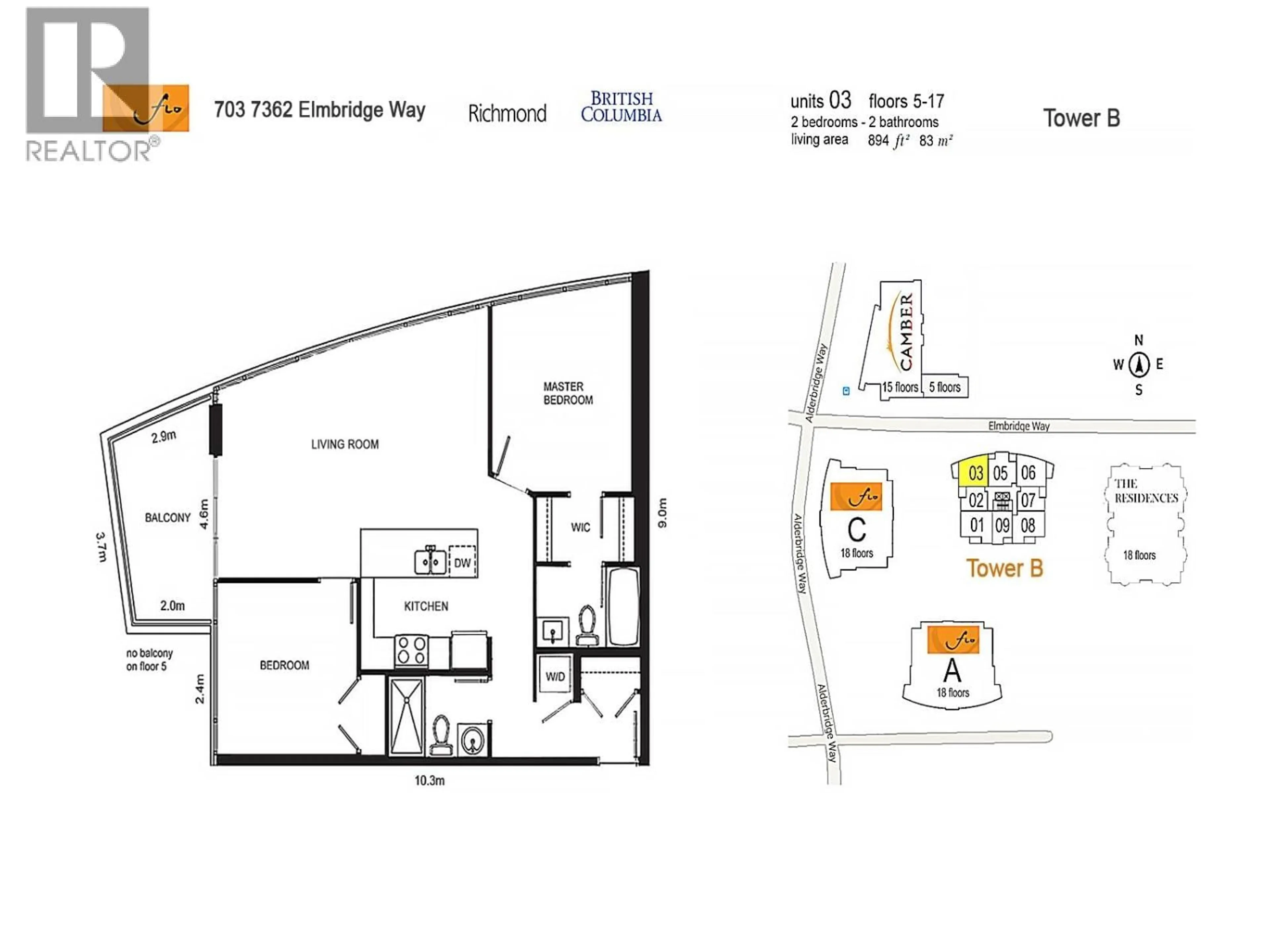 Floor plan for 703 - 7362 ELMBRIDGE WAY, Richmond British Columbia V6X0A5