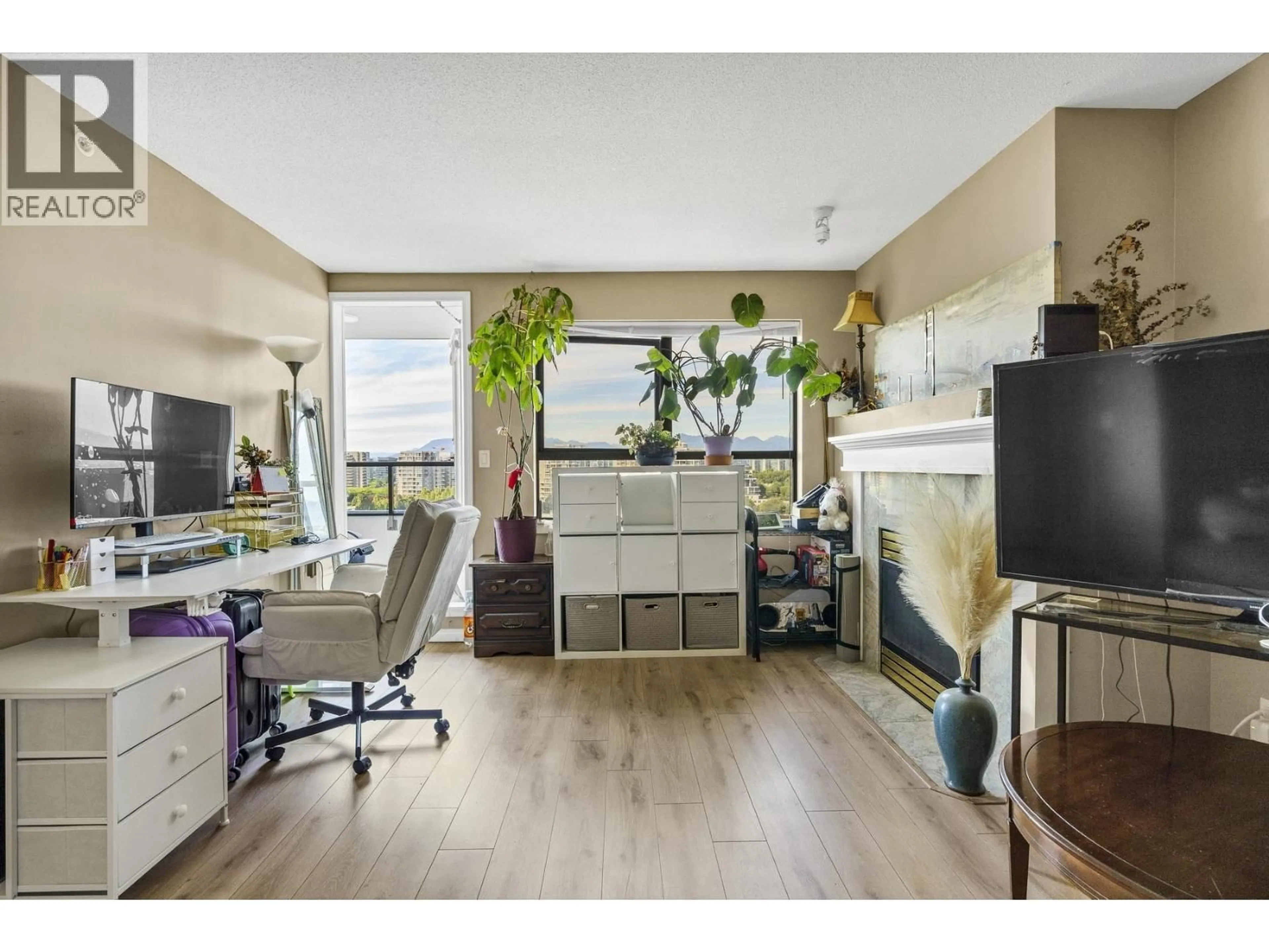 Living room with furniture, wood/laminate floor for 1303 - 6611 COONEY ROAD, Richmond British Columbia V6Y4C5