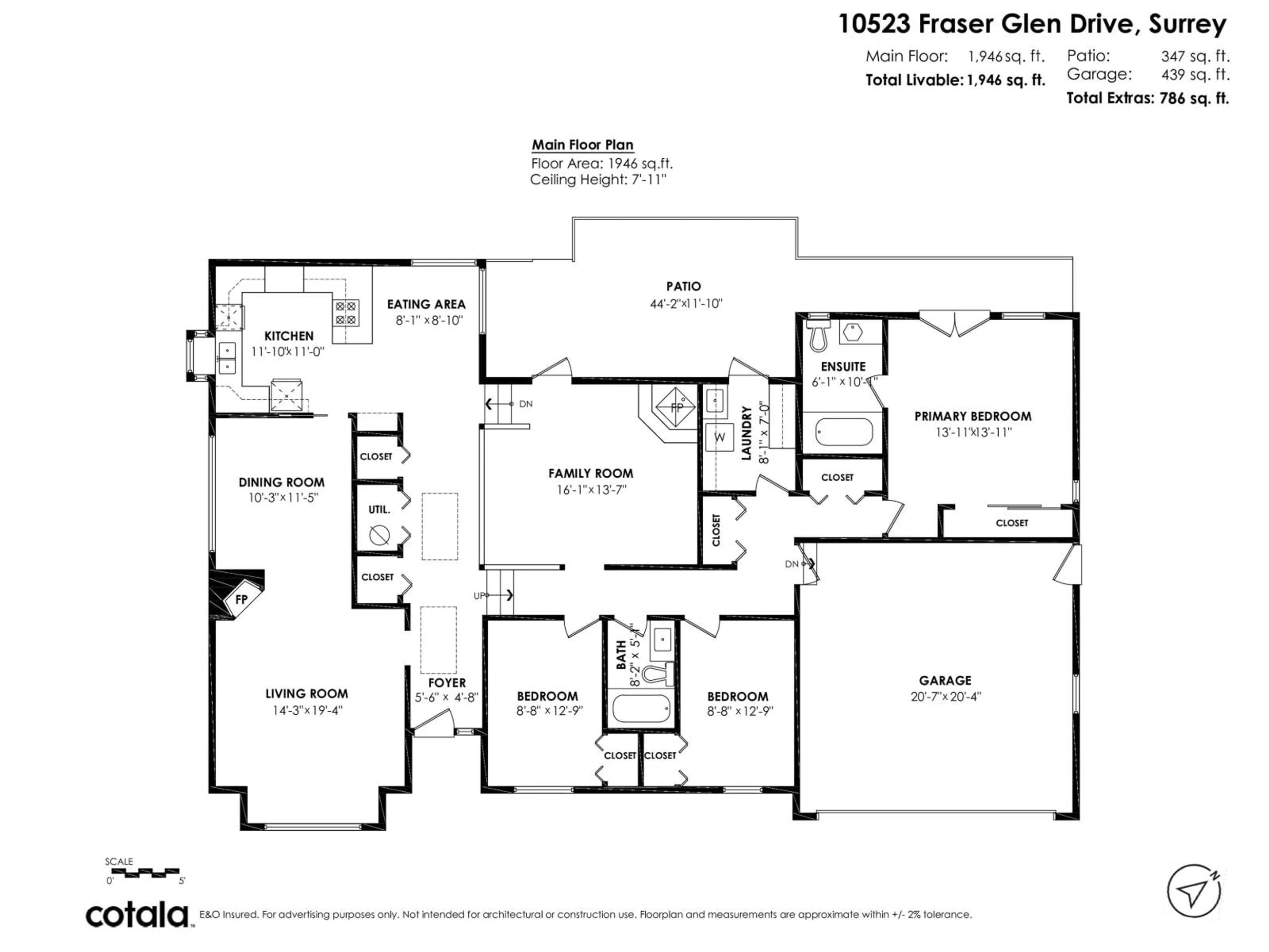 Floor plan for 10523 FRASERGLEN DRIVE, Surrey British Columbia V4N1V1
