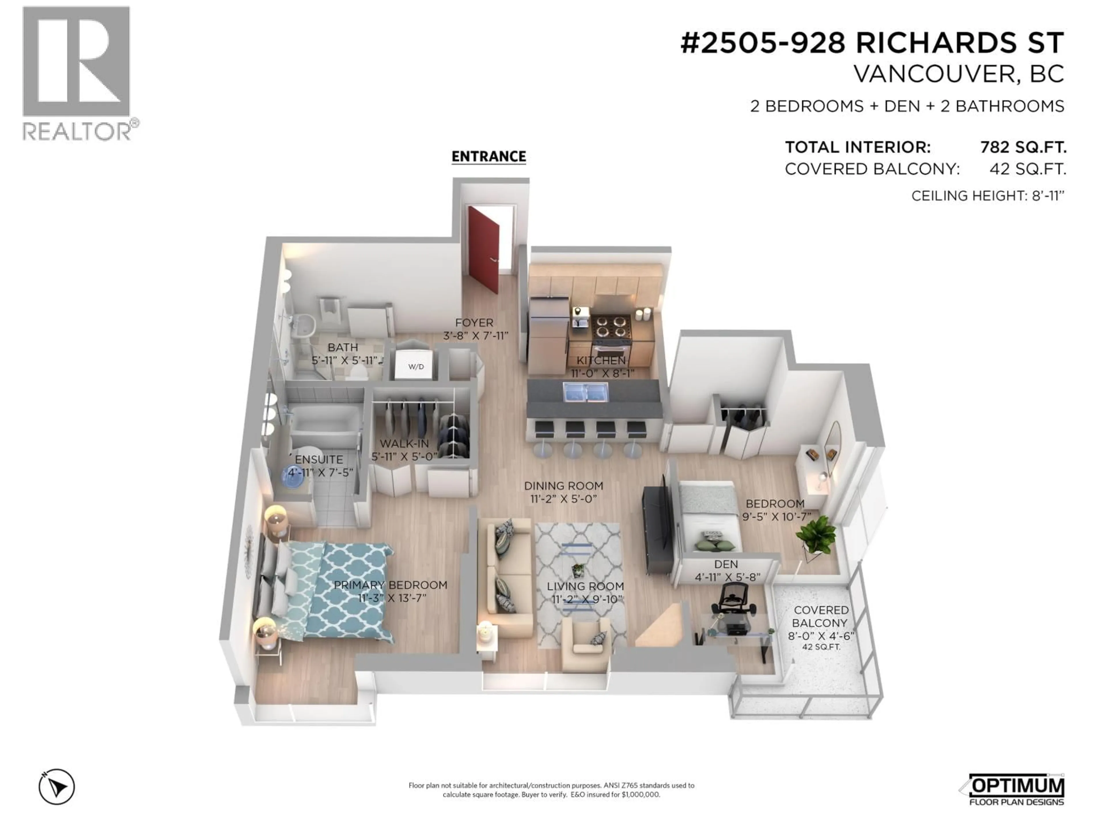 Floor plan for 2505 - 928 RICHARDS STREET, Vancouver British Columbia V6B6P6