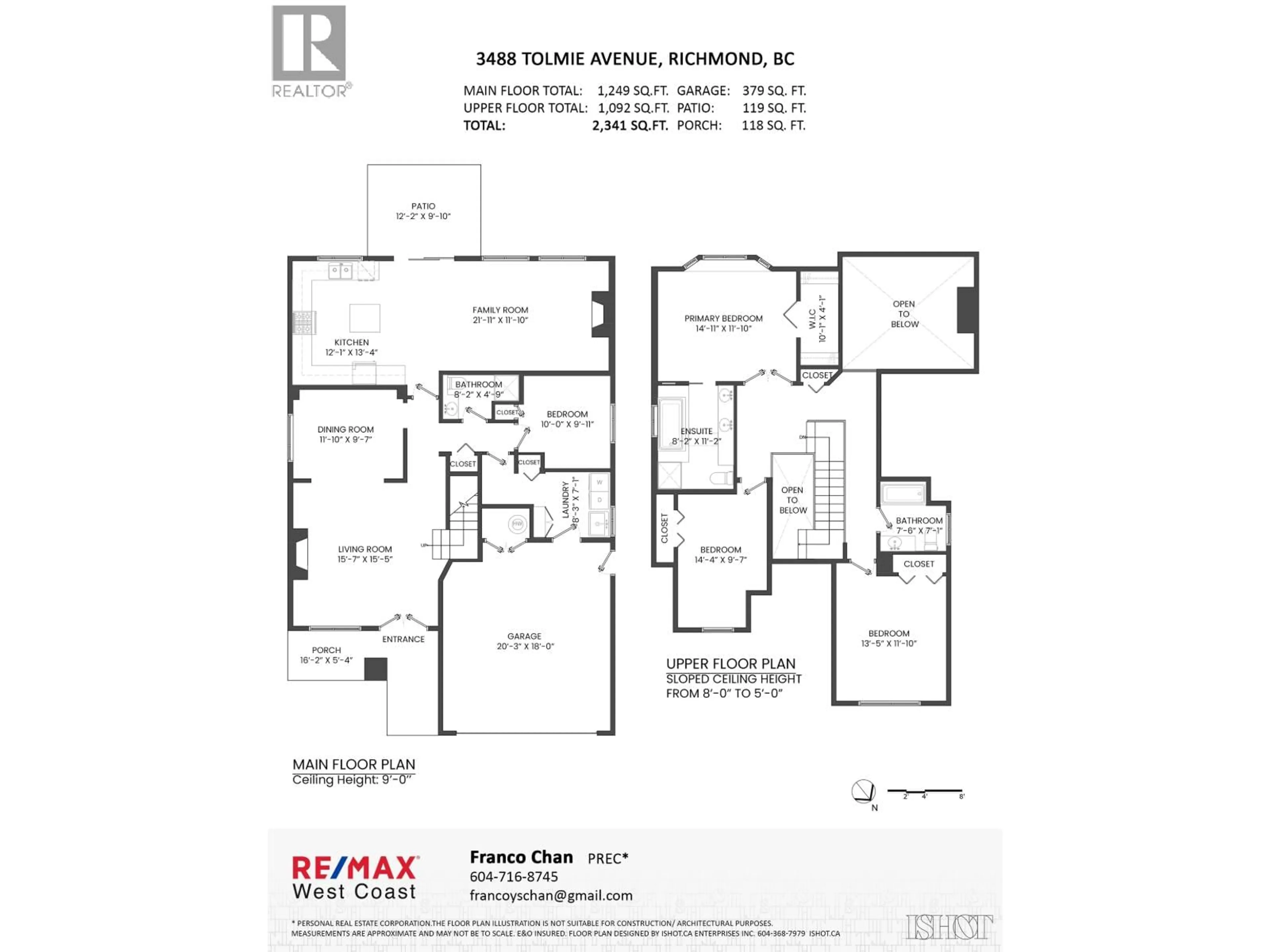 Floor plan for 3488 TOLMIE AVENUE, Richmond British Columbia V7C5P8
