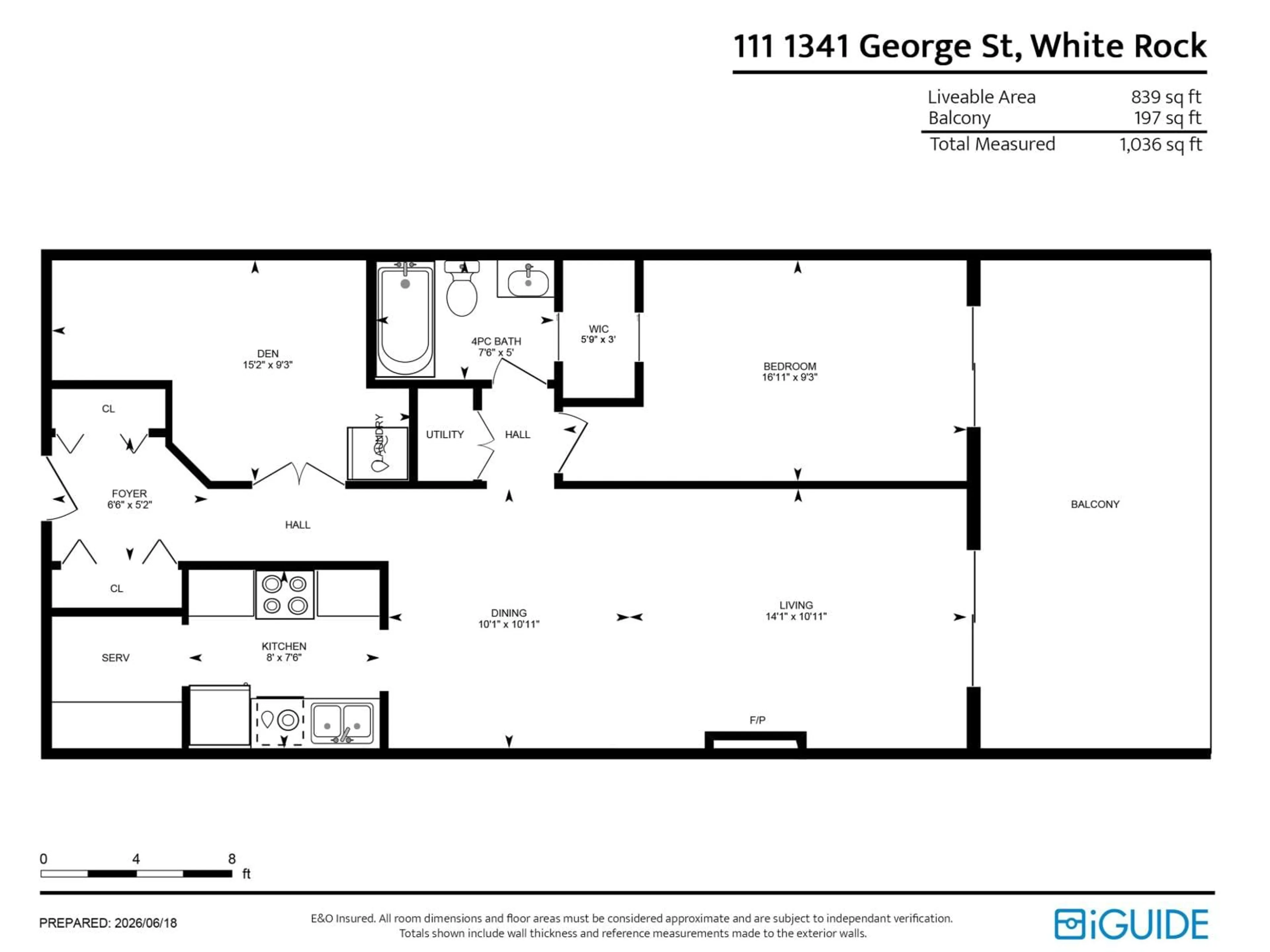 Floor plan for 111 - 1341 GEORGE STREET, White Rock British Columbia V4B4A1