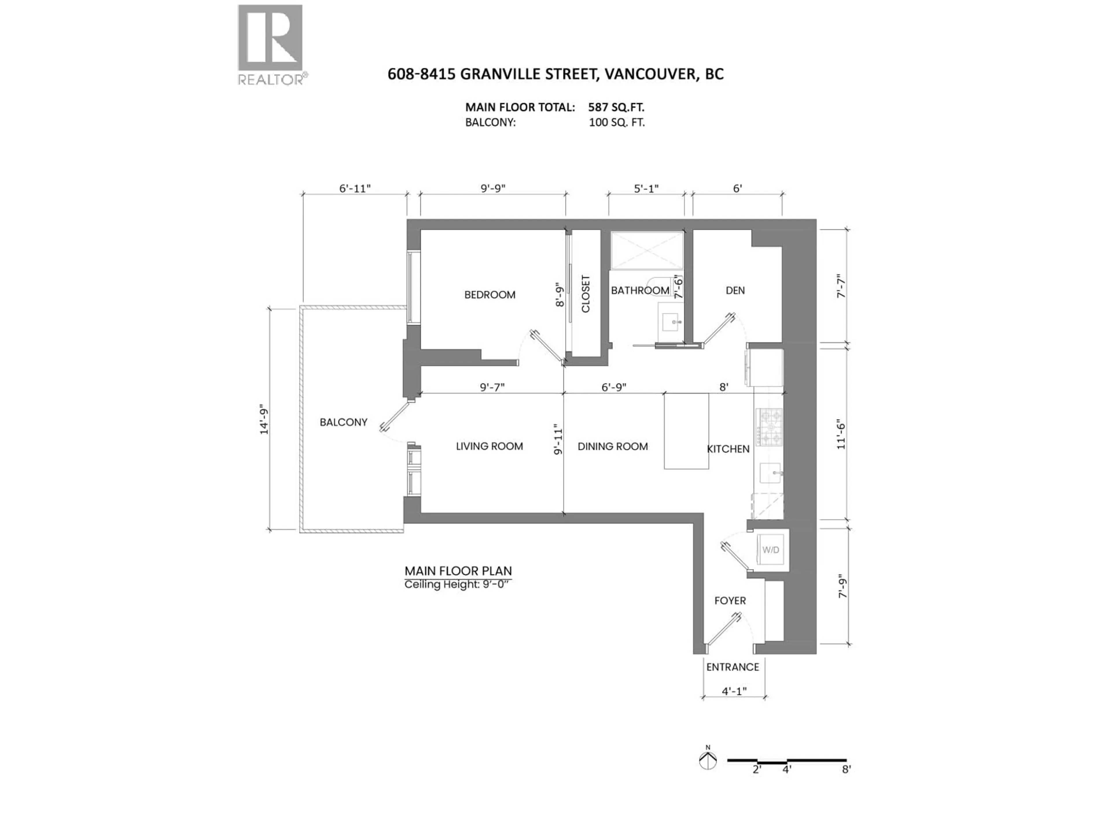 Floor plan for 608 - 8415 GRANVILLE STREET, Vancouver British Columbia V6P0M2