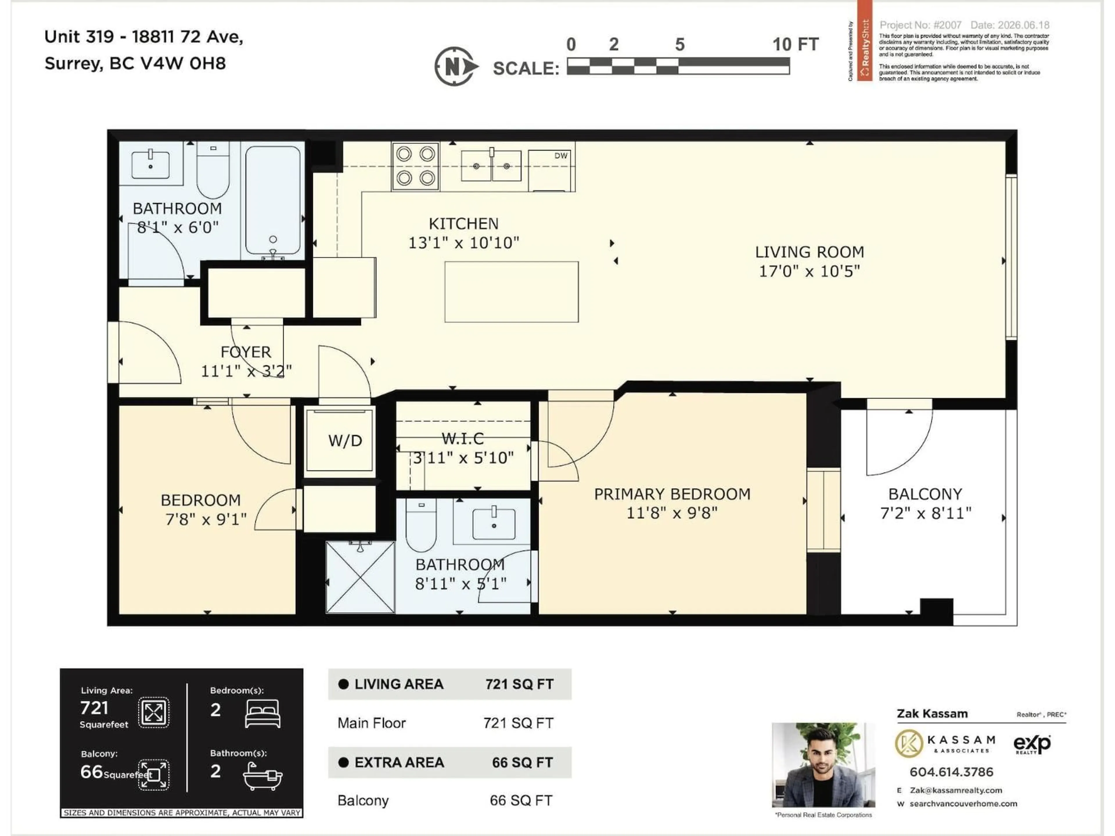 Floor plan for 319 - 18811 72 AVENUE, Surrey British Columbia V4N6W7