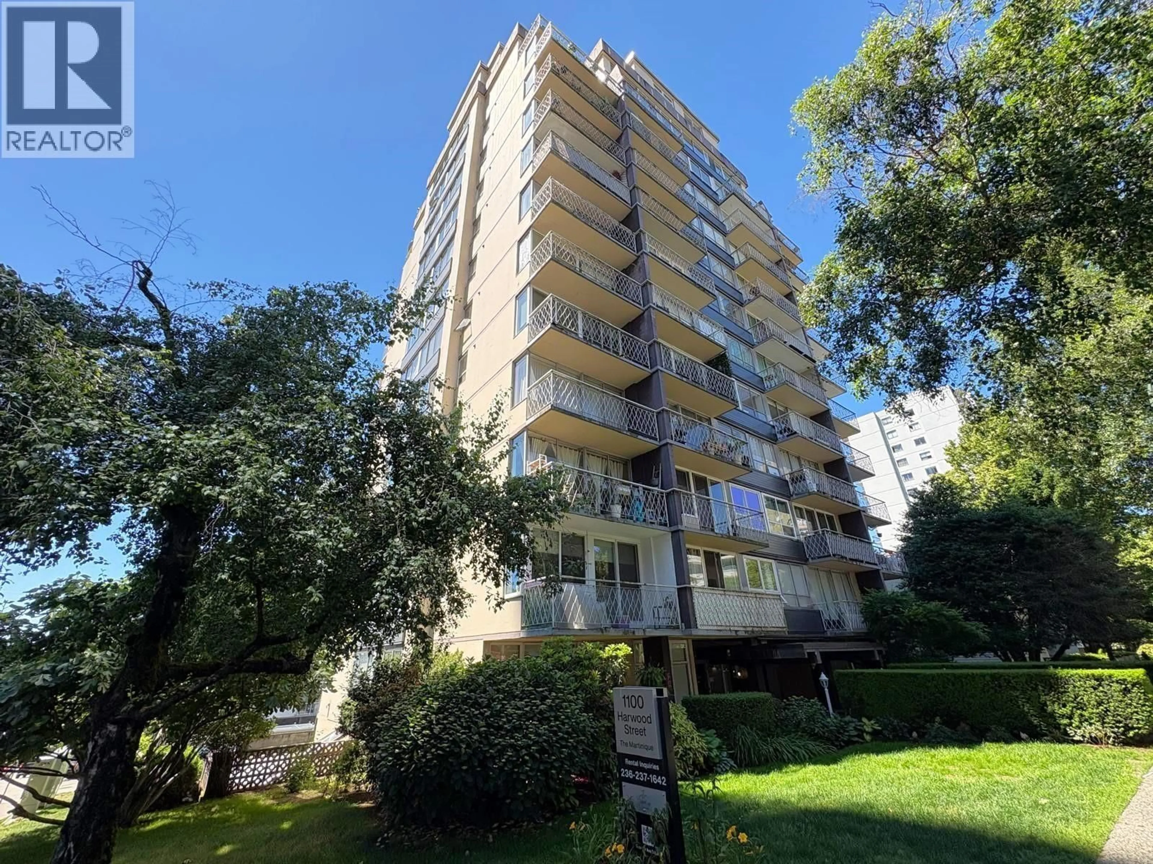 A pic from outside/outdoor area/front of a property/back of a property/a pic from drone, building for 101 - 1100 HARWOOD STREET, Vancouver British Columbia V6E1R7