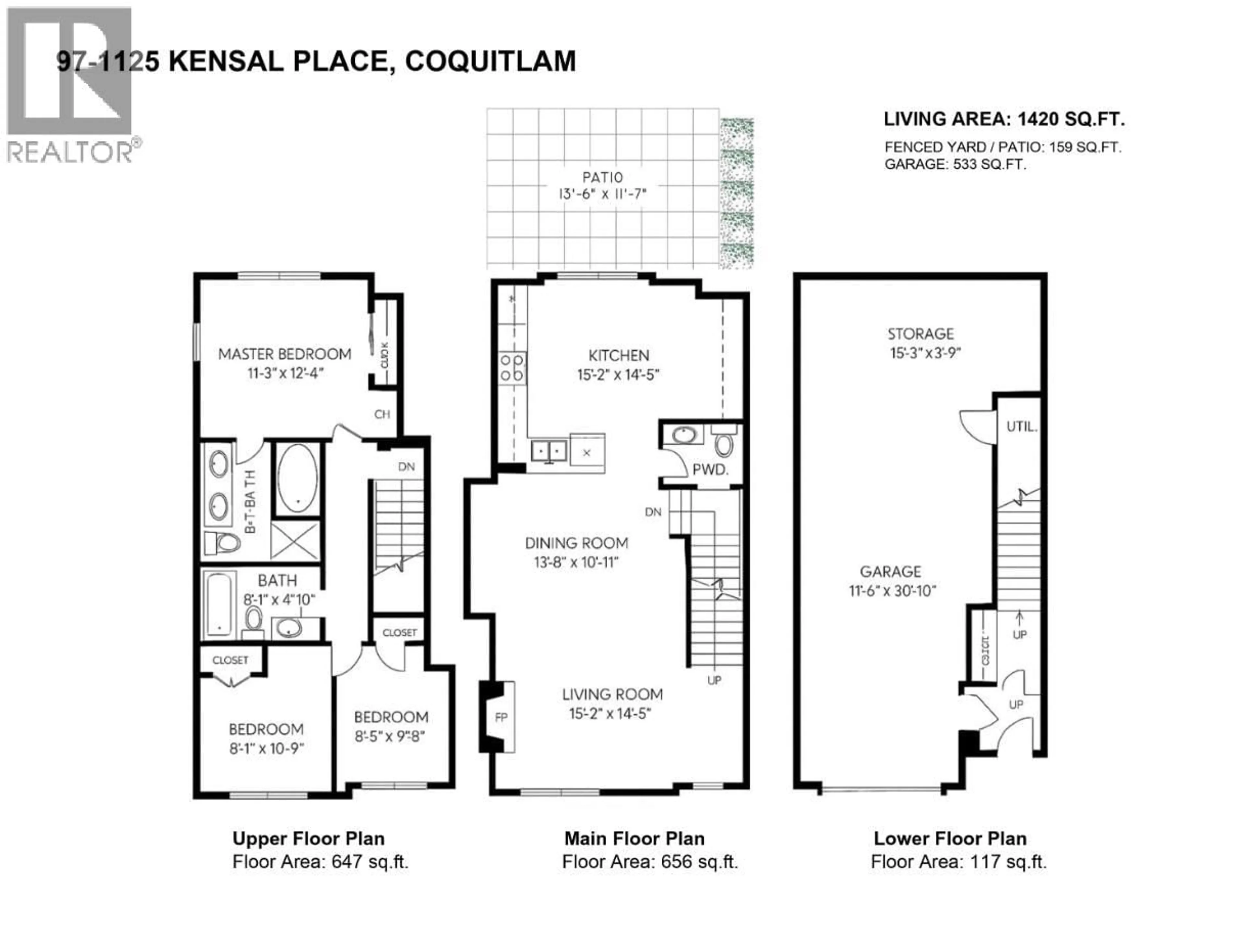 Floor plan for 97 - 1125 KENSAL PLACE, Coquitlam British Columbia V3B0G3