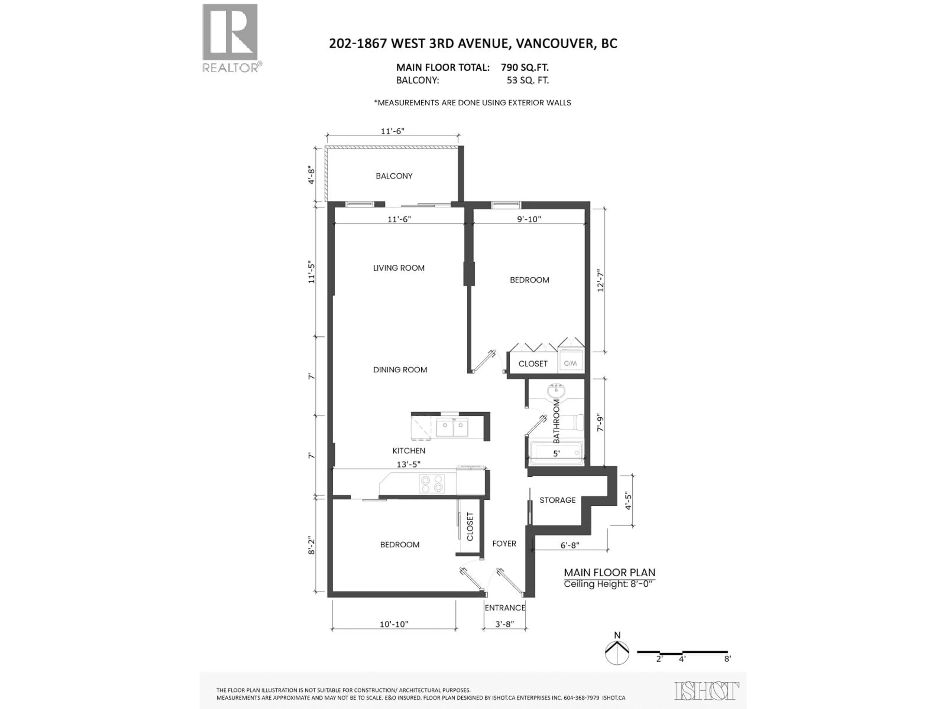 Floor plan for 202 - 1867 3RD AVENUE, Vancouver British Columbia V6J1K9