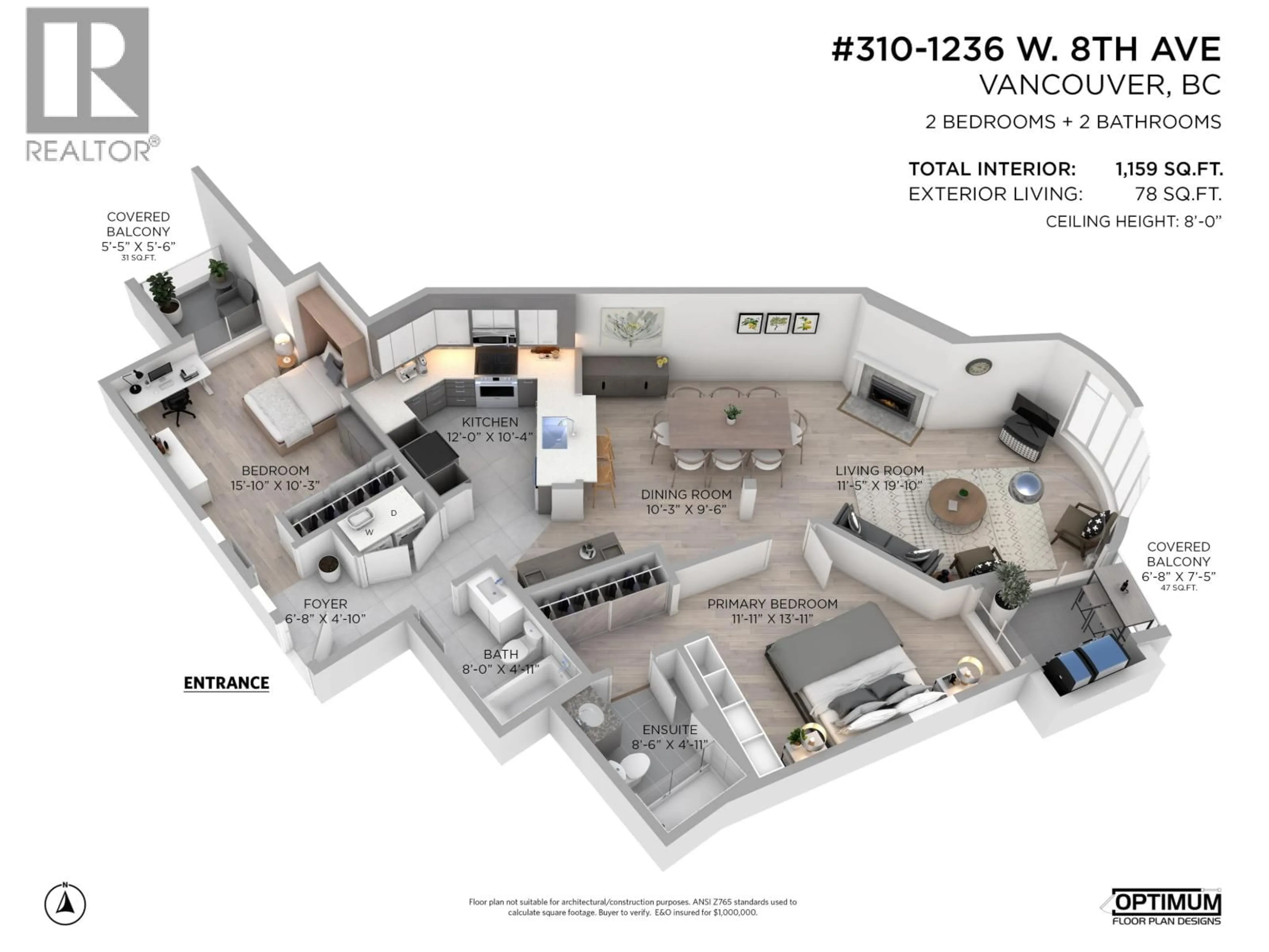 Floor plan for 310 - 1236 8TH AVENUE, Vancouver British Columbia V6H3Y9